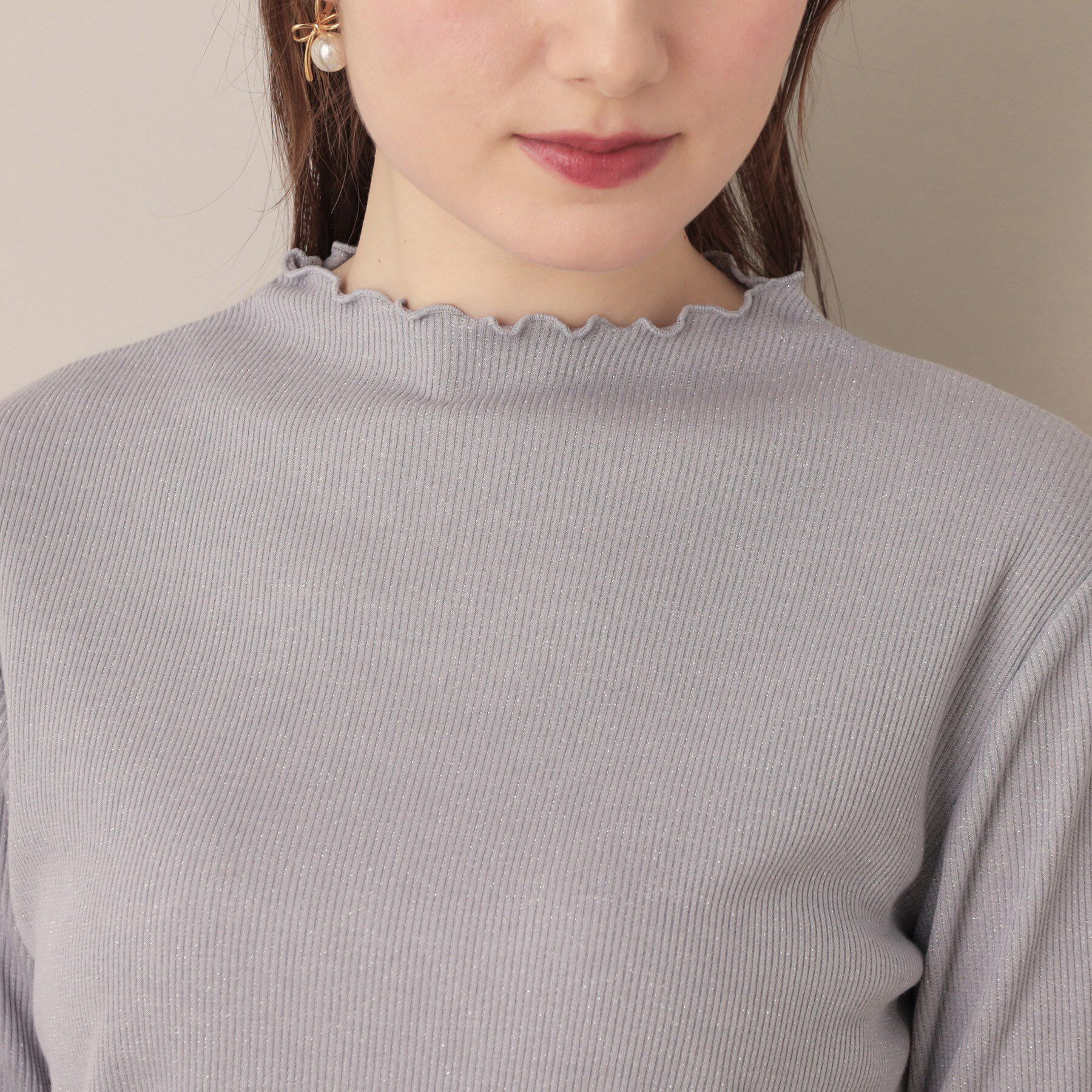 Couture broach「【ほんのりシアー・きれいめ】サステナブル テレコインナートップス」|Tシャツ・カットソー|