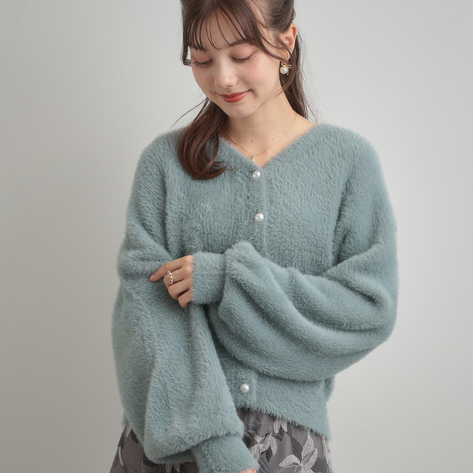 Couture broach「【ふわふわ/前後2WAY】フェザーカーディトップス」|カーディガン|