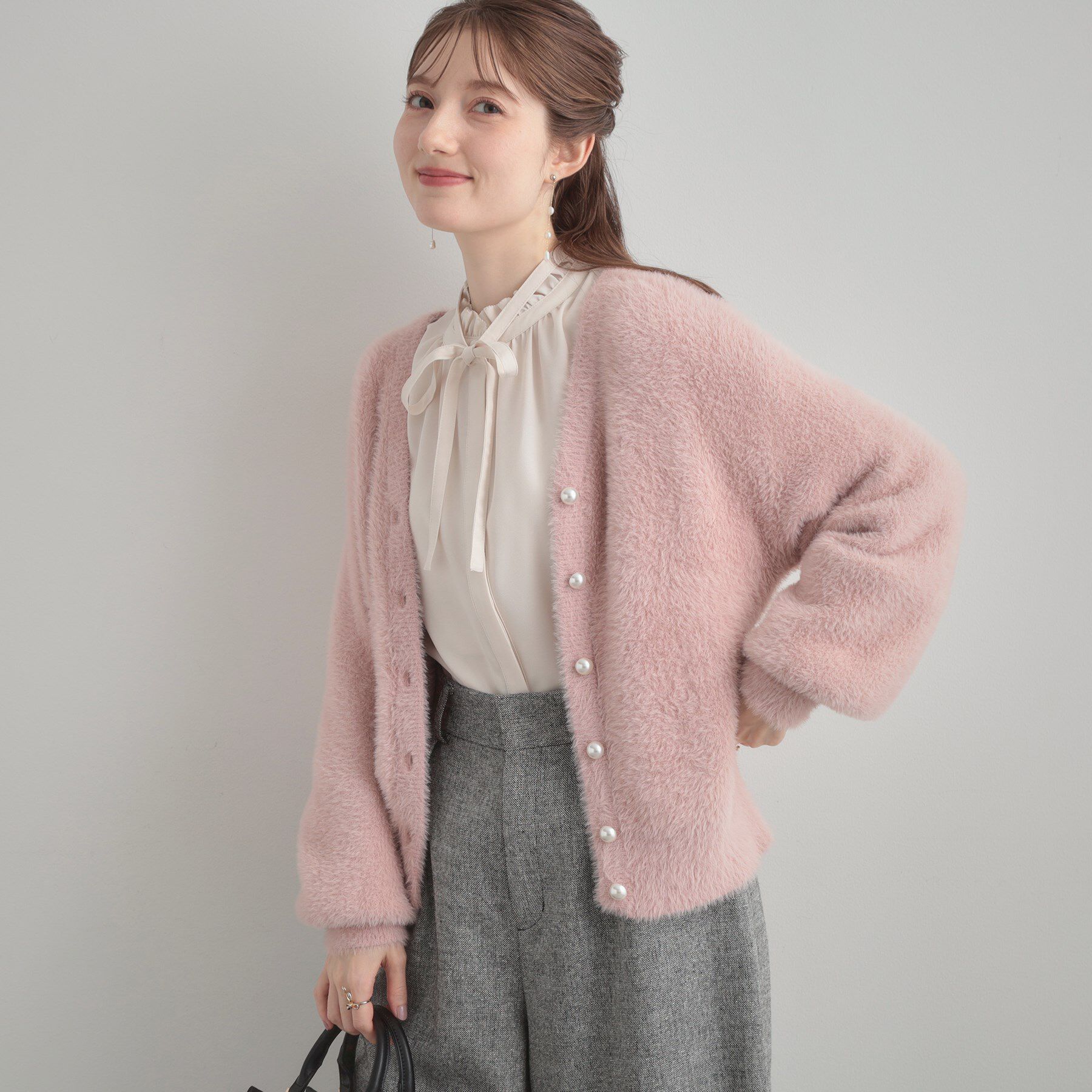 Couture broach「【ふわふわ/前後2WAY】フェザーカーディトップス」|カーディガン|