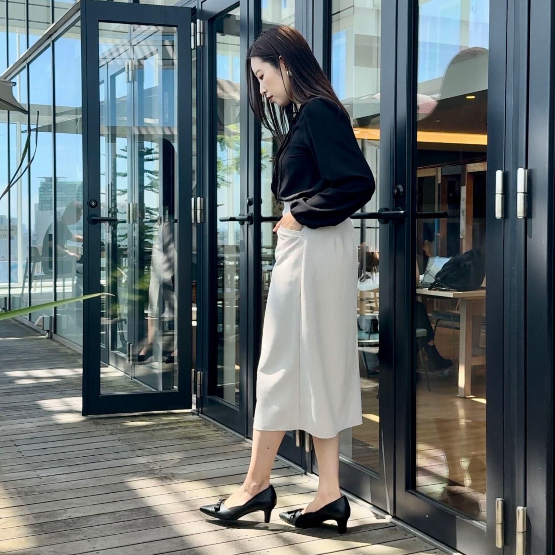 Couture broach「【洗える・ストレッチ・通勤】スエード調ダンボールIラインスカート」|スカート|