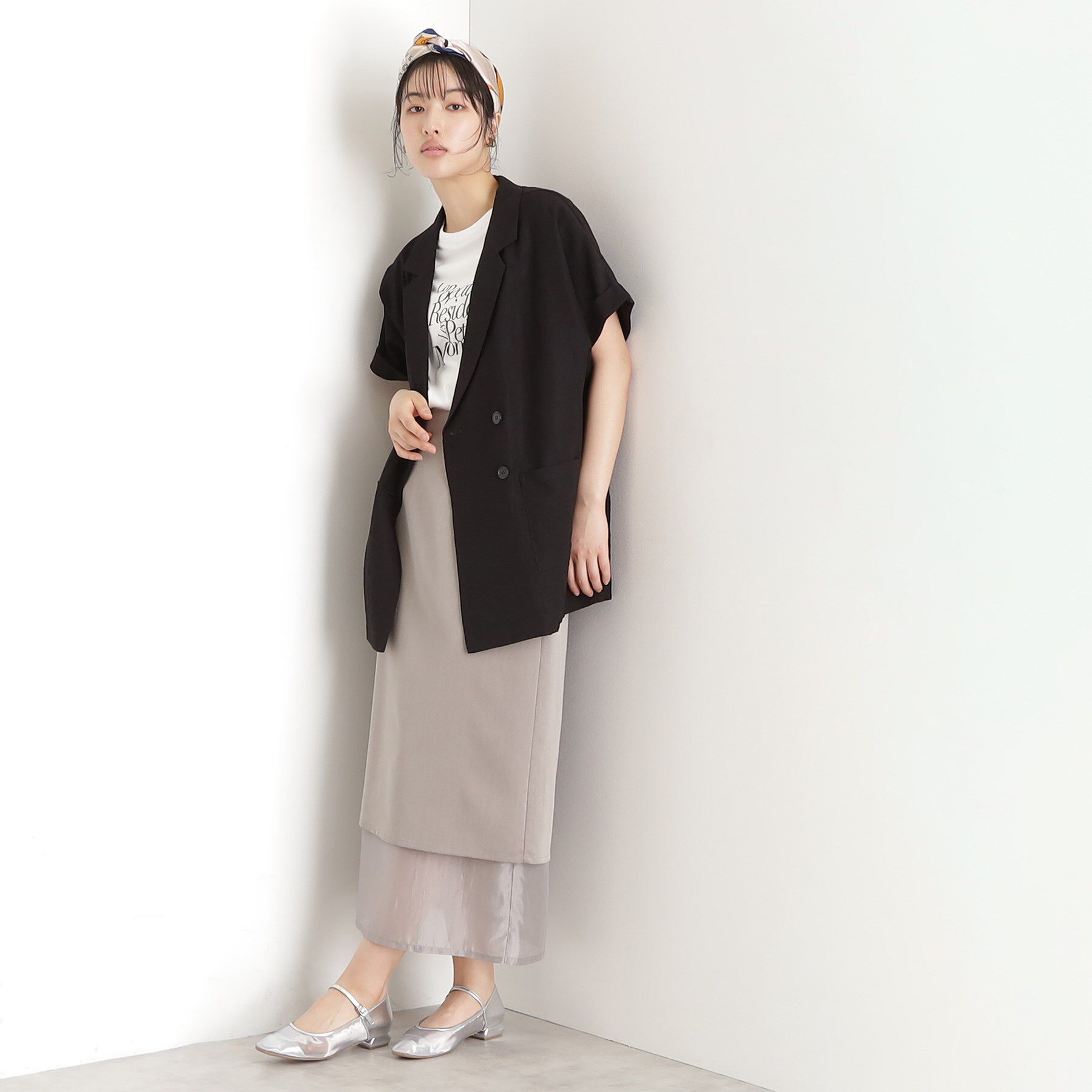 THE SHOP TK「リネン混半袖テーラージャケット【洗える/セットアップ可】」|テーラードジャケット|