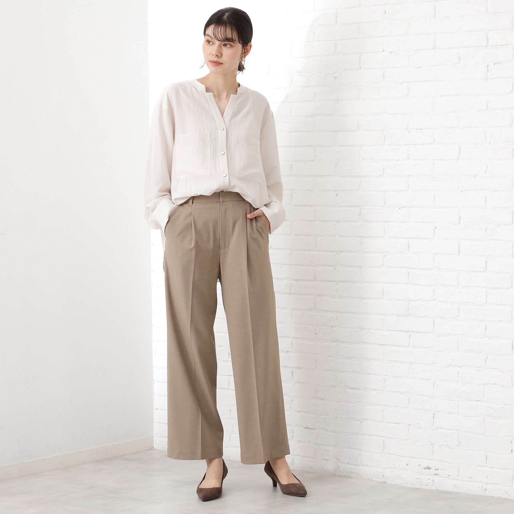 THE SHOP TK「【通勤にもデイリーにも】ダブルポケットスキッパーシャツ/洗濯機OK」|シャツ・ブラウス|