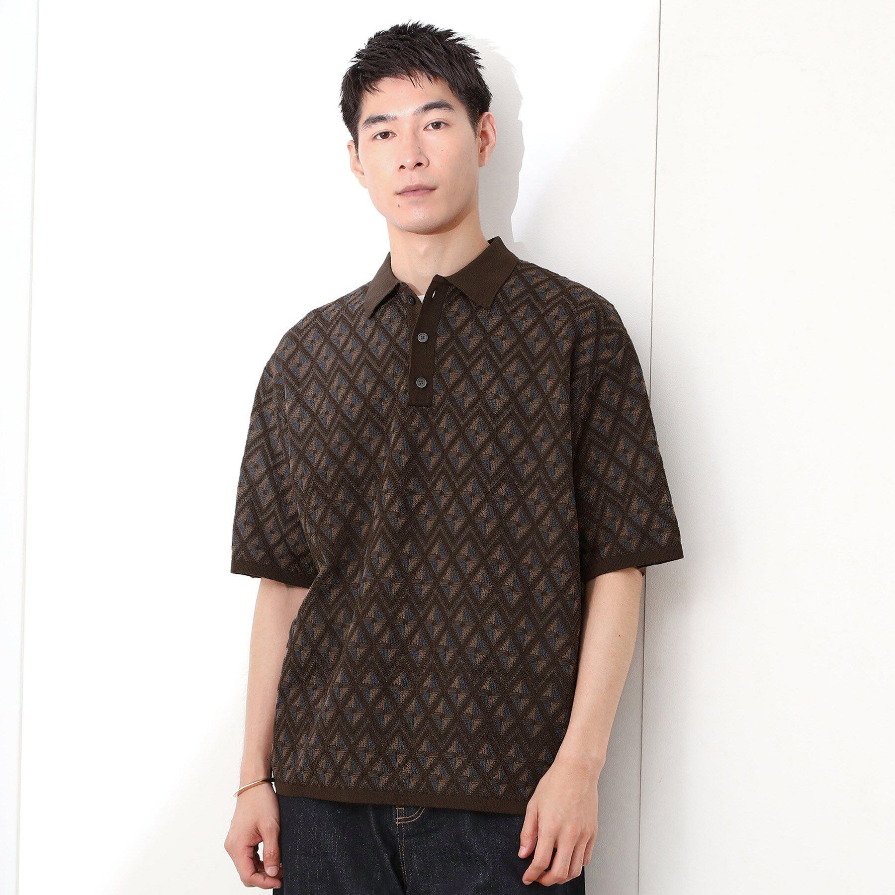 THE SHOP TK「ジオメニットポロシャツ　【洗濯機OK】」|ポロシャツ|