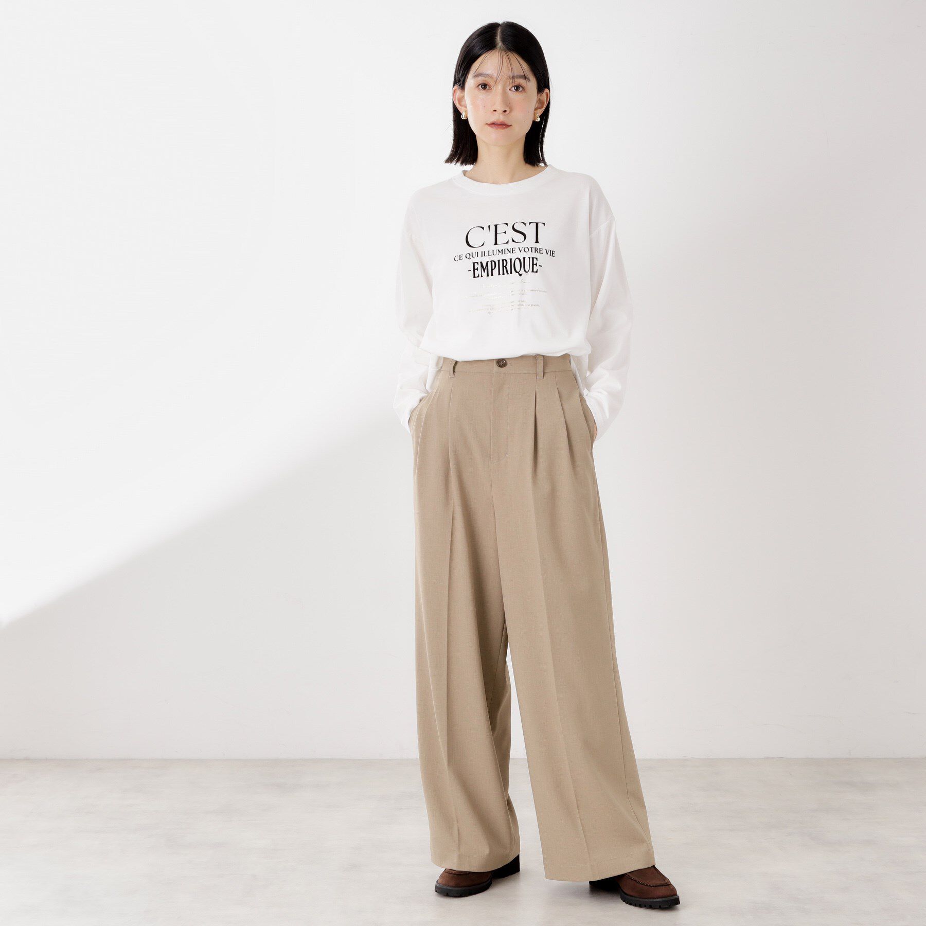 THE SHOP TK「ロゴアソート長袖Tシャツ【アンチピリング/UVカット/洗濯機OK】」|Tシャツ・カットソー|