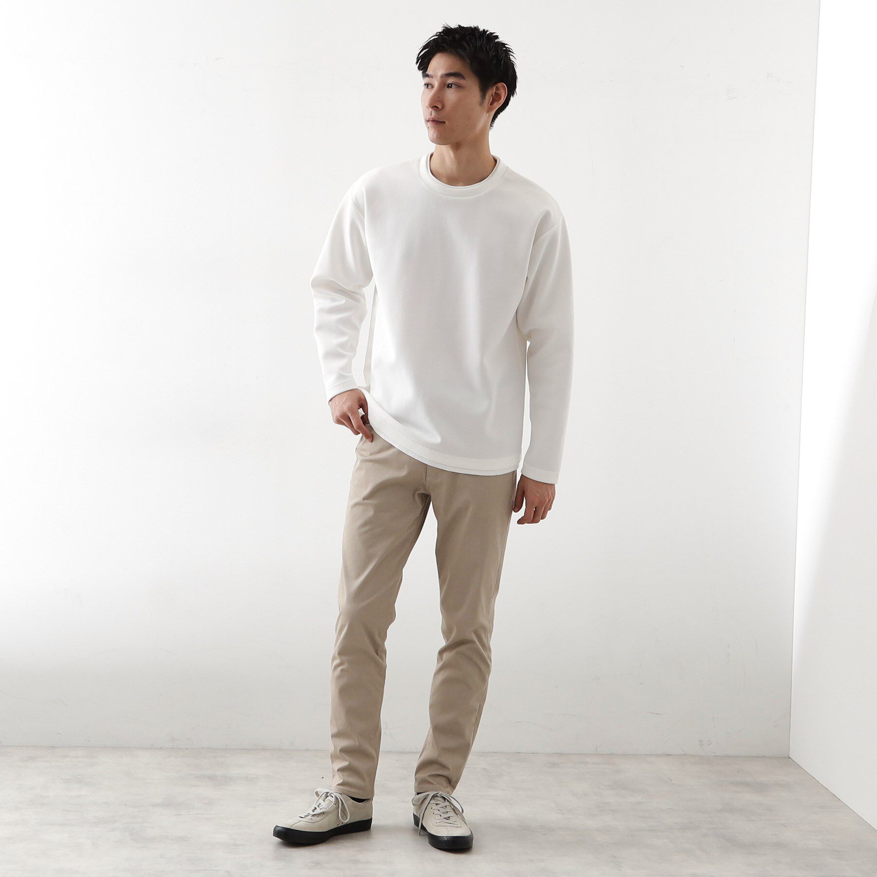 THE SHOP TK「【ラクして決まる！】レイヤード風長袖Tシャツ 洗濯機OK」|Tシャツ・カットソー|