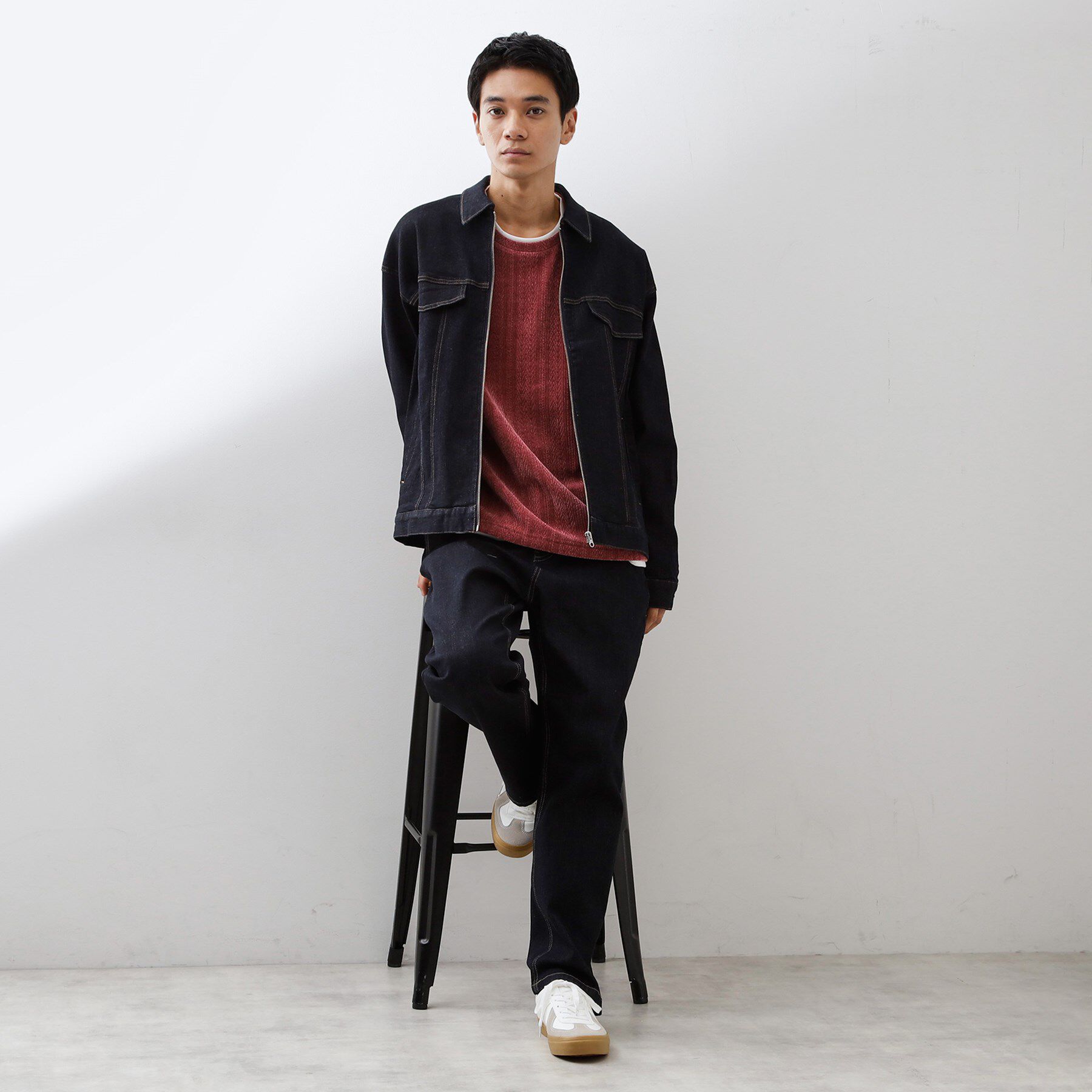 THE SHOP TK「コットンデニムブルゾン 【セットアップ可】」|デニムジャケット|