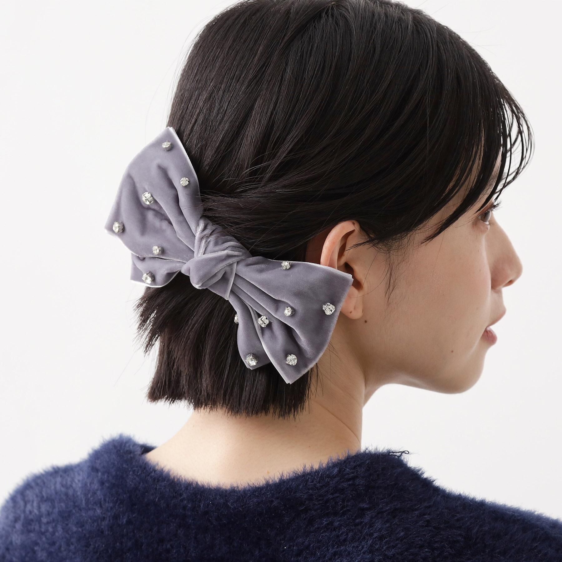 THE SHOP TK「【華やか＆上品】ビジューベロアリボンバレッタ」|その他|