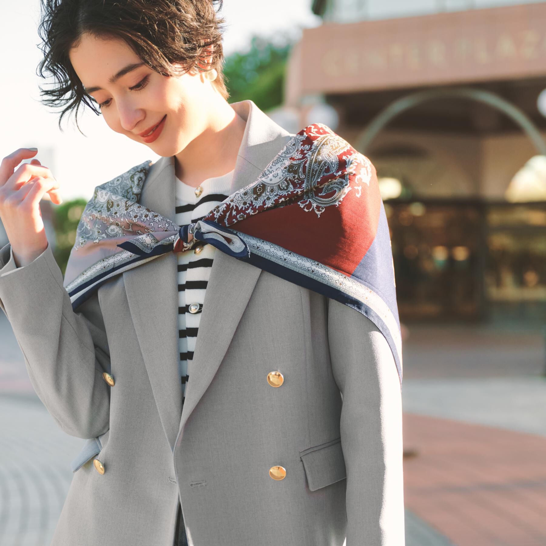 THE SHOP TK「【通勤にもデイリーにも】CAVIAN 金ボタンダブルブレストジャケット」|テーラードジャケット|