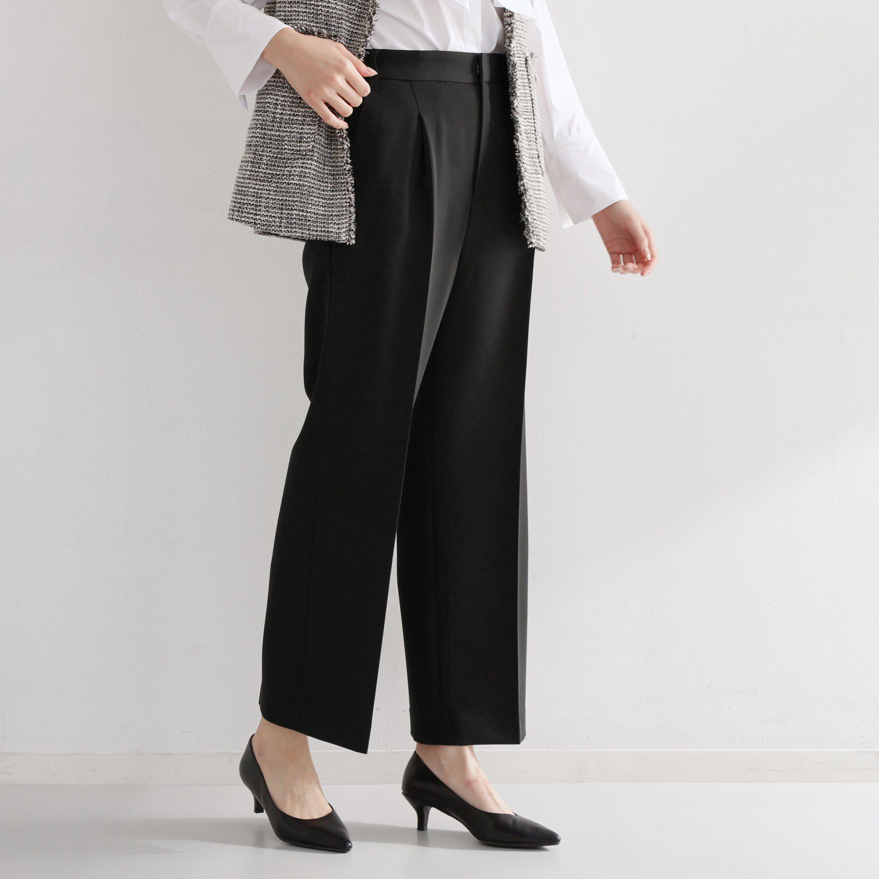 THE SHOP TK「【通勤スタイルに】ダブルクロスワイドパンツ/セットアップ可」|その他|