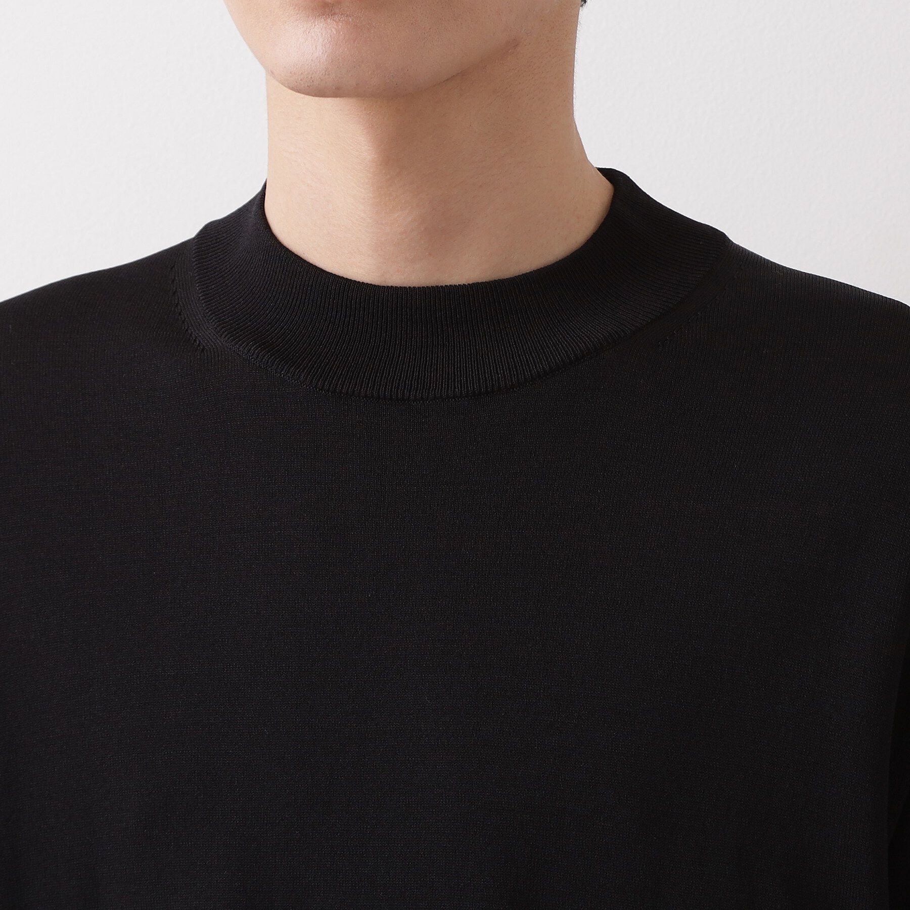 THE SHOP TK「《KURO》半袖モックネックニット 接触冷感」|ニット・セーター|