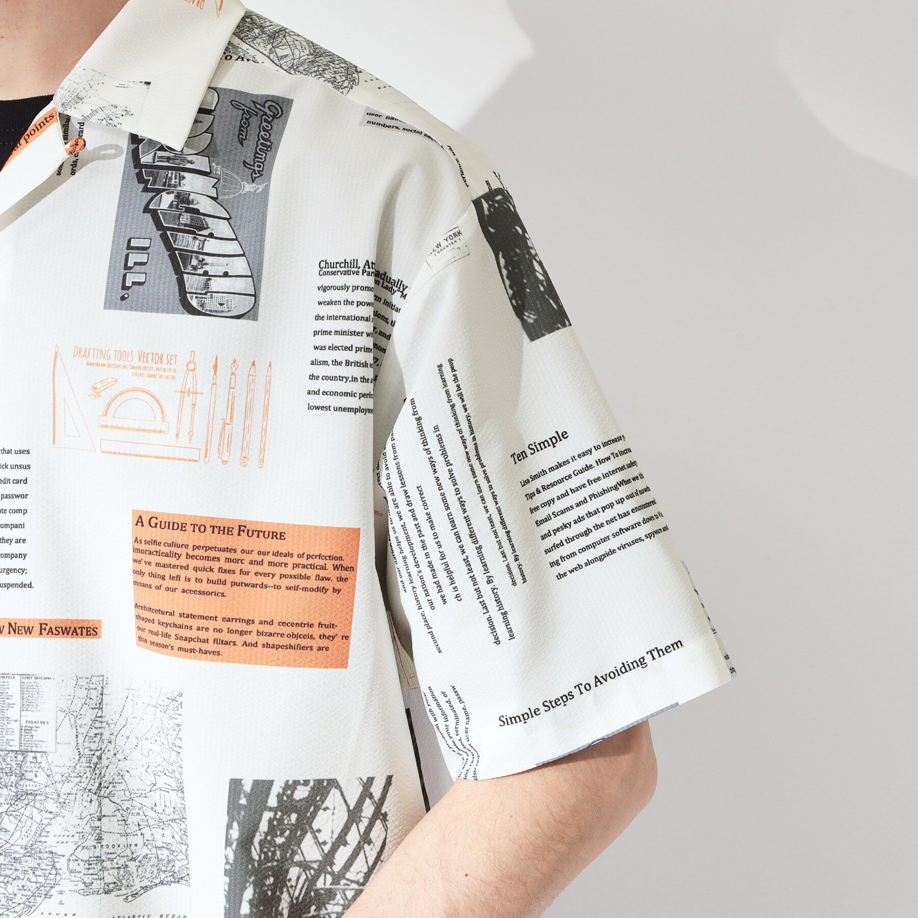 THE SHOP TK「プリント柄 開襟半袖シャツ 【洗濯機OK】」|シャツ・ブラウス|