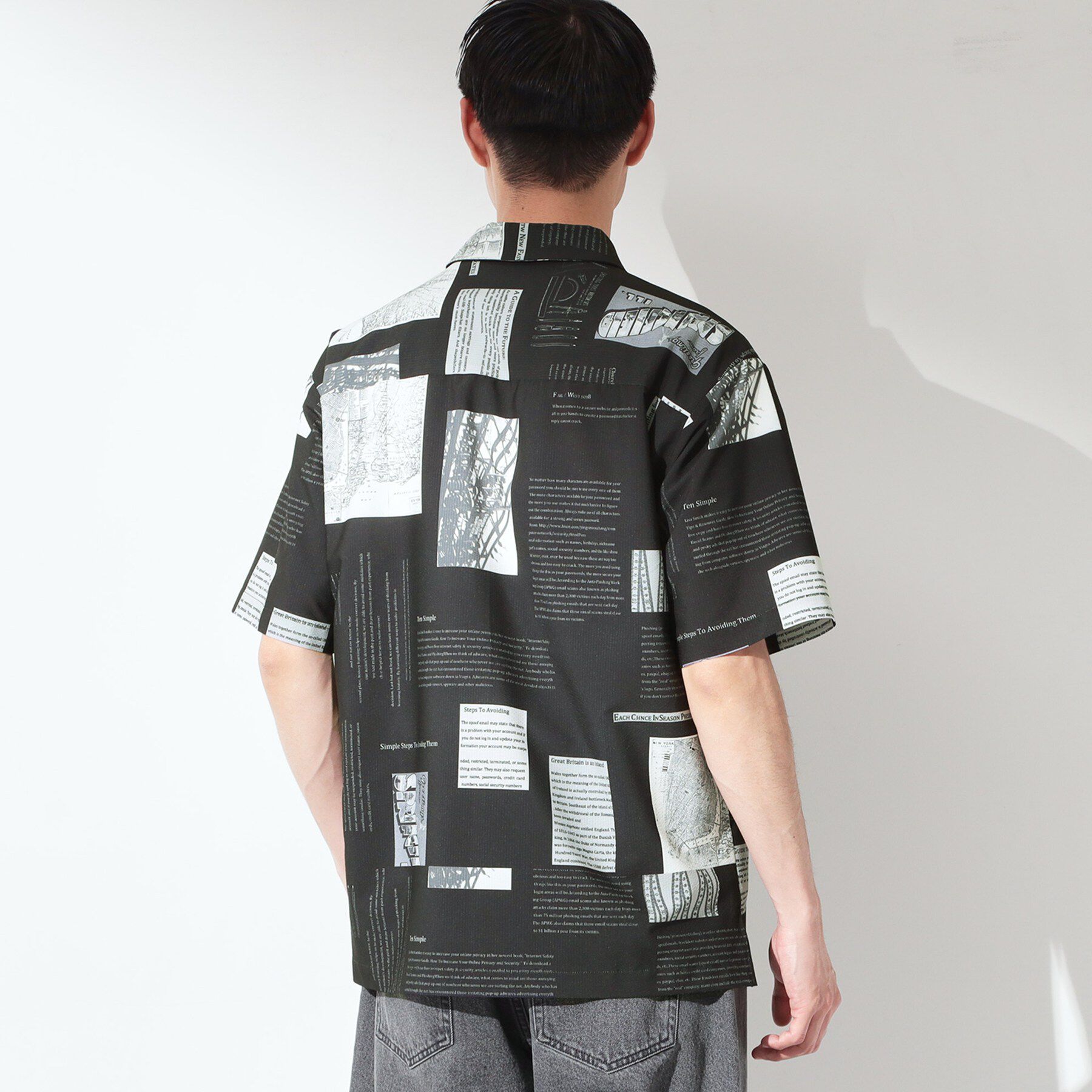 THE SHOP TK「プリント柄 開襟半袖シャツ 【洗濯機OK】」|シャツ・ブラウス|