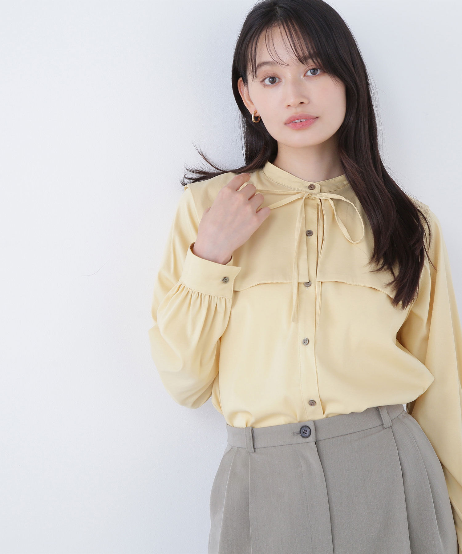  「スクエアカラーブラウス」|シャツ・ブラウス|