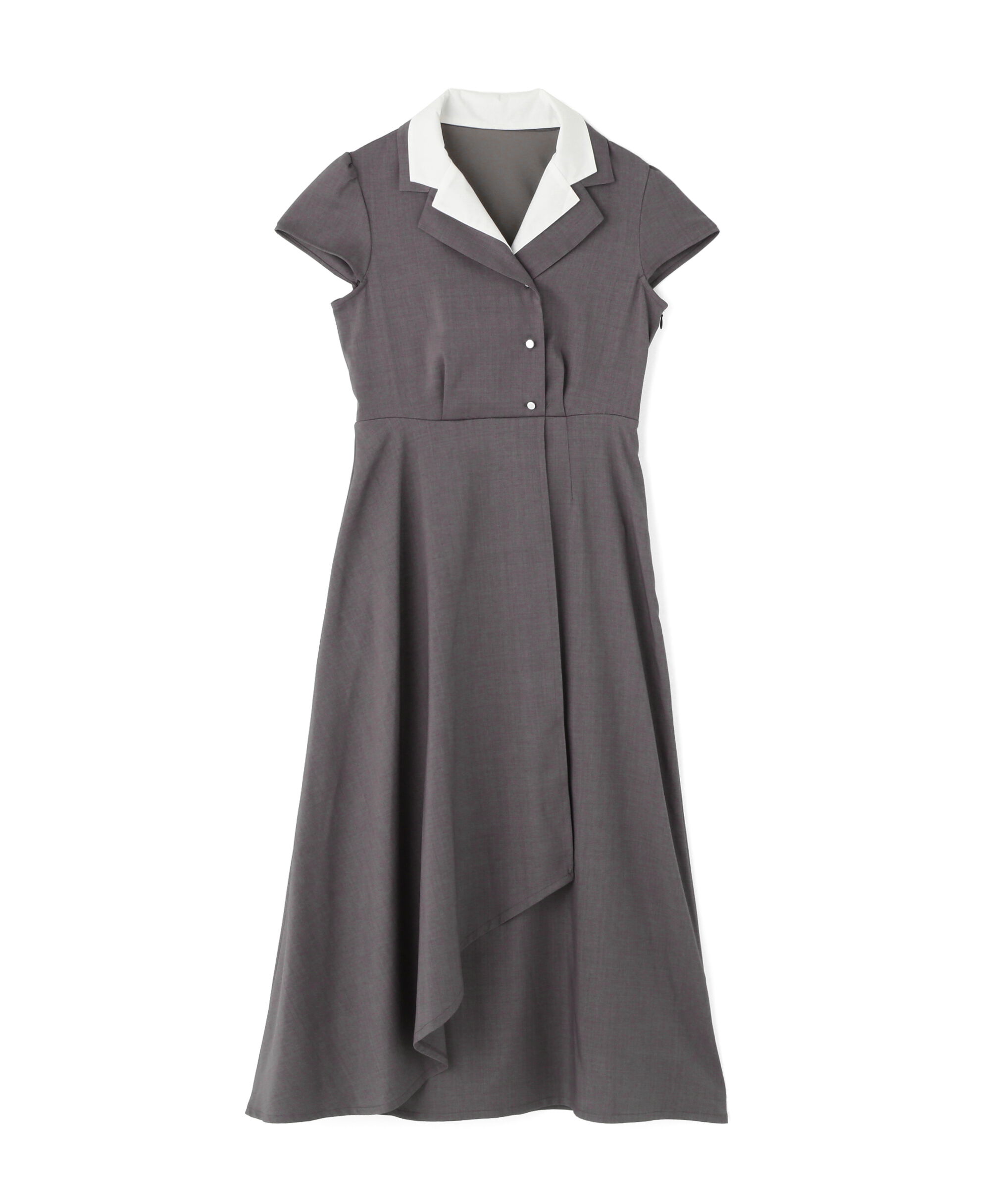  「ダブルカラー開襟ワンピース」|ワンピース|