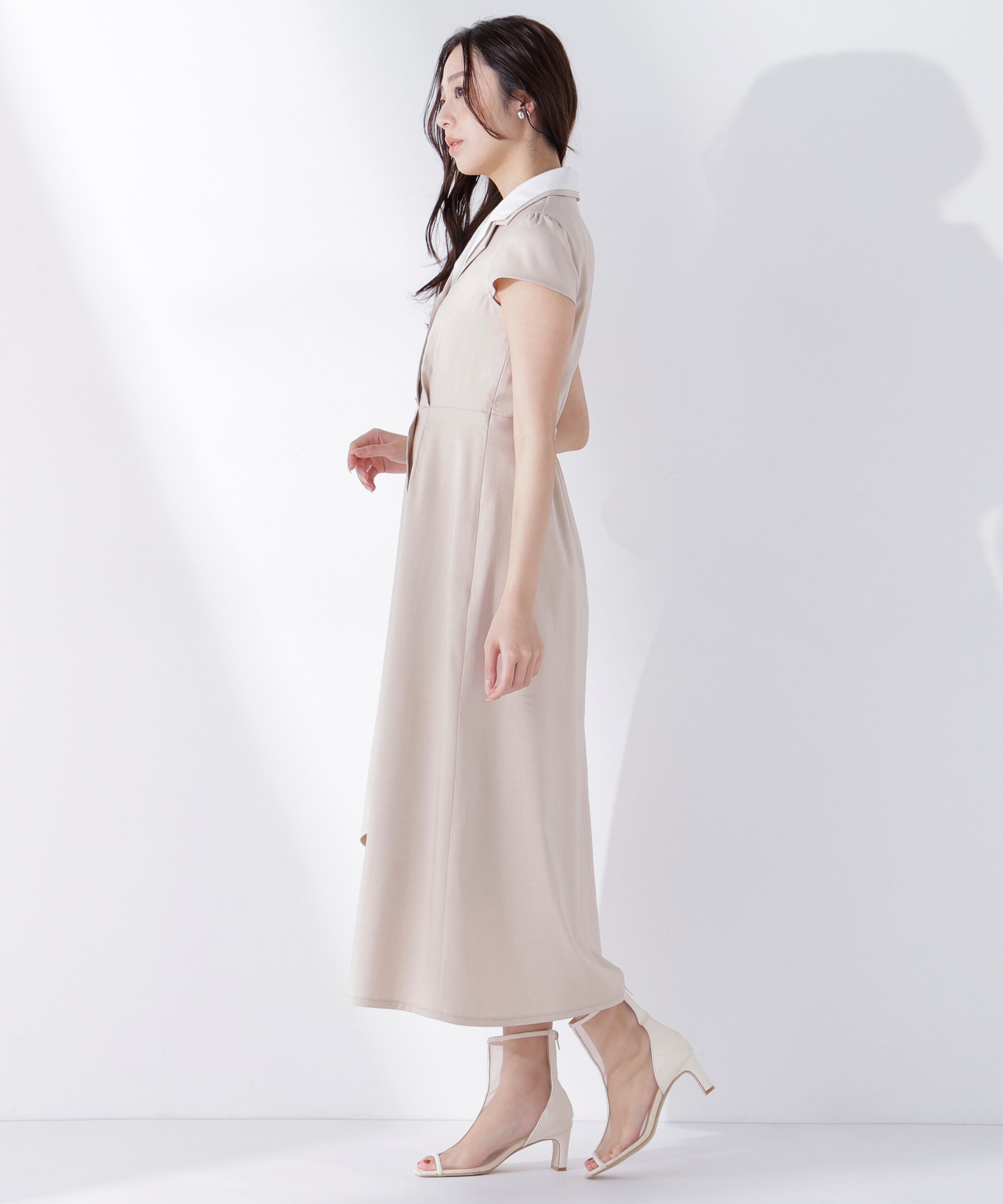  「ダブルカラー開襟ワンピース」|ワンピース|