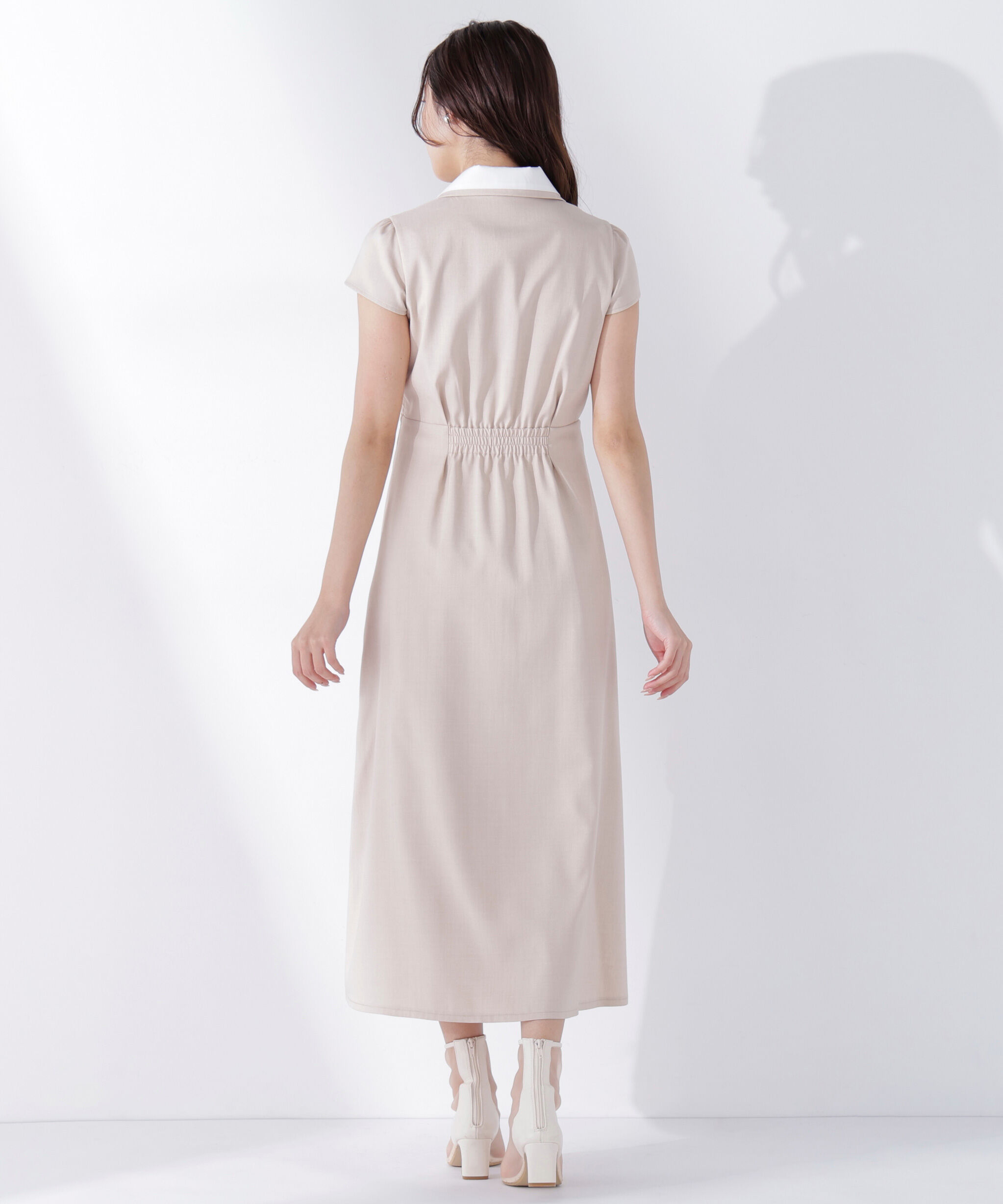  「ダブルカラー開襟ワンピース」|ワンピース|