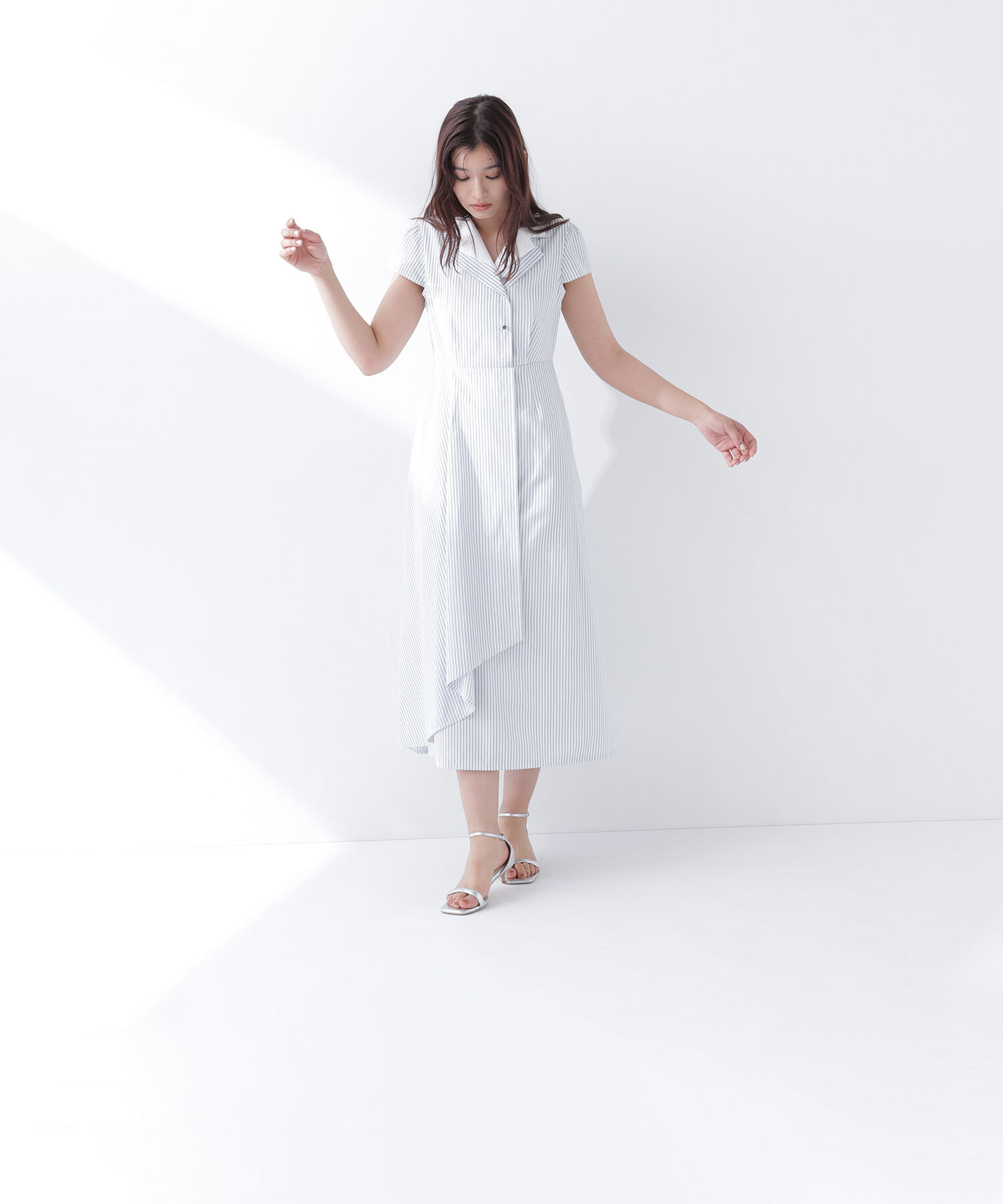  「ダブルカラー開襟ワンピース」|ワンピース|