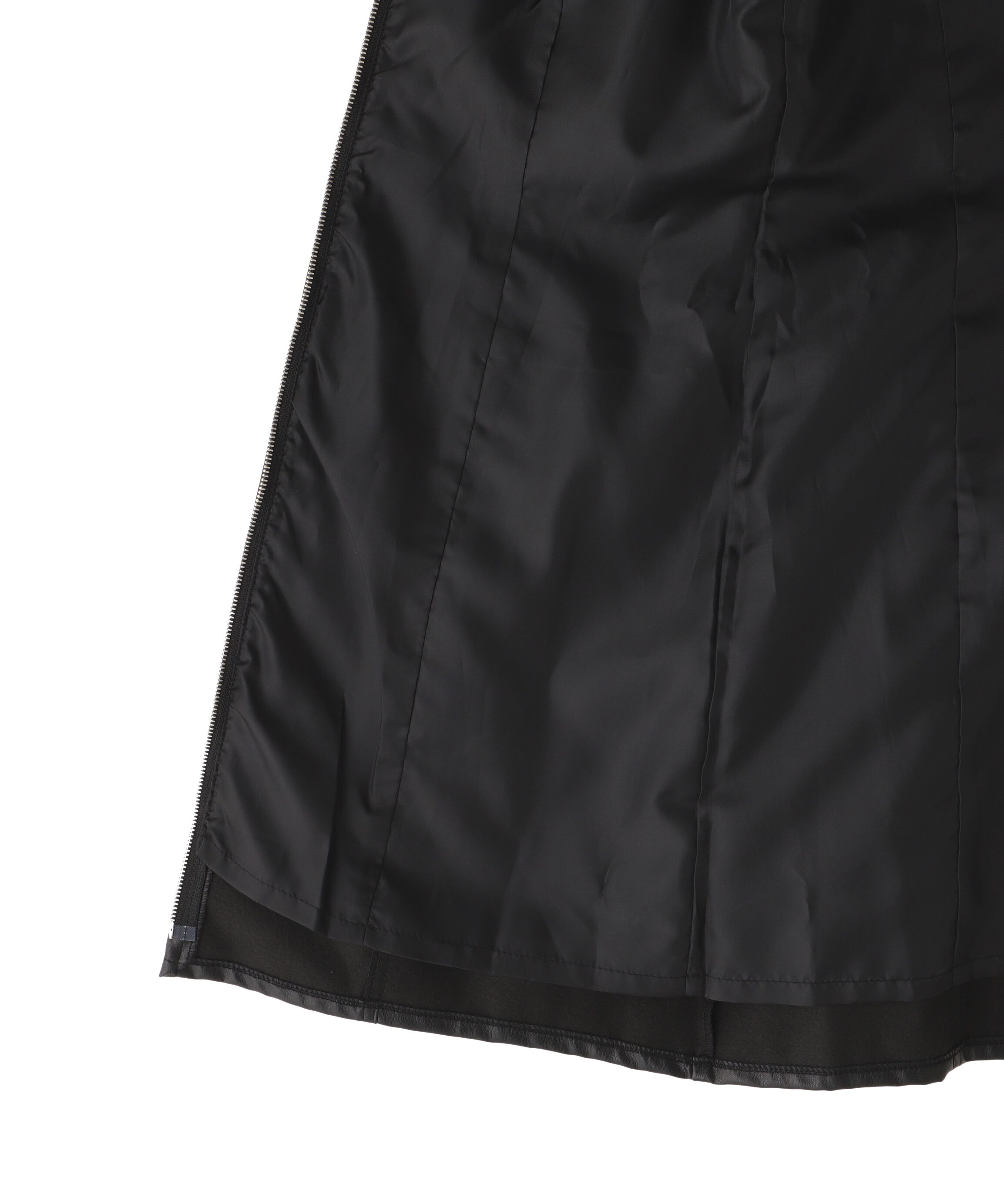  「フロントジップ合皮ミニジャンスカ」|ワンピース|