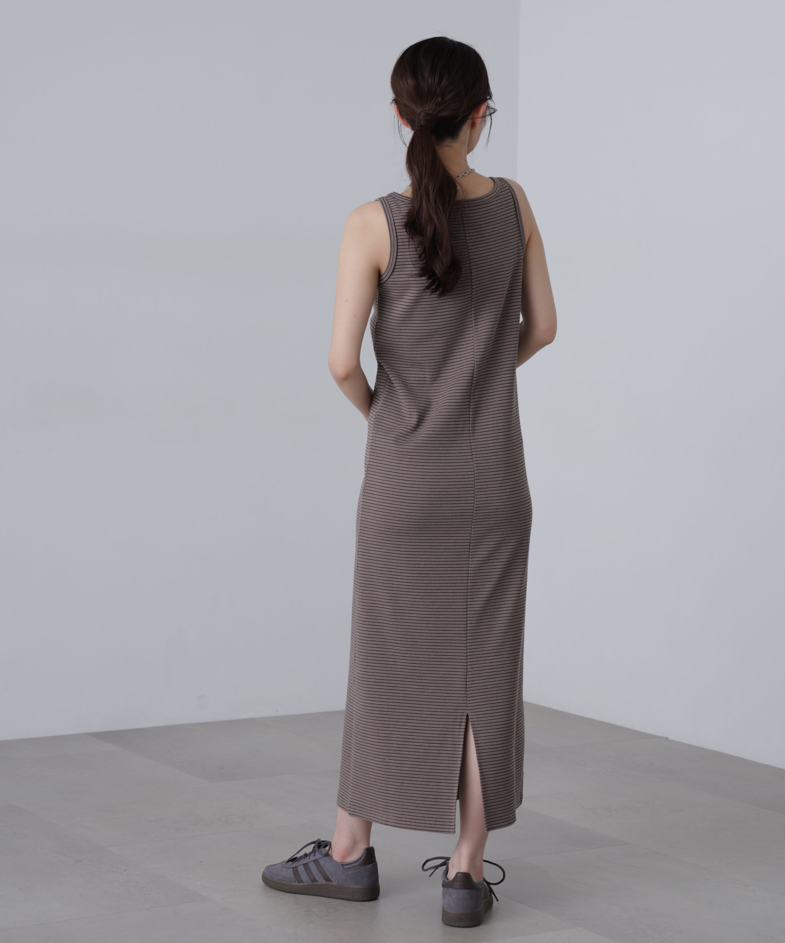  「ボートネックリブタンクトップワンピース」|ワンピース|