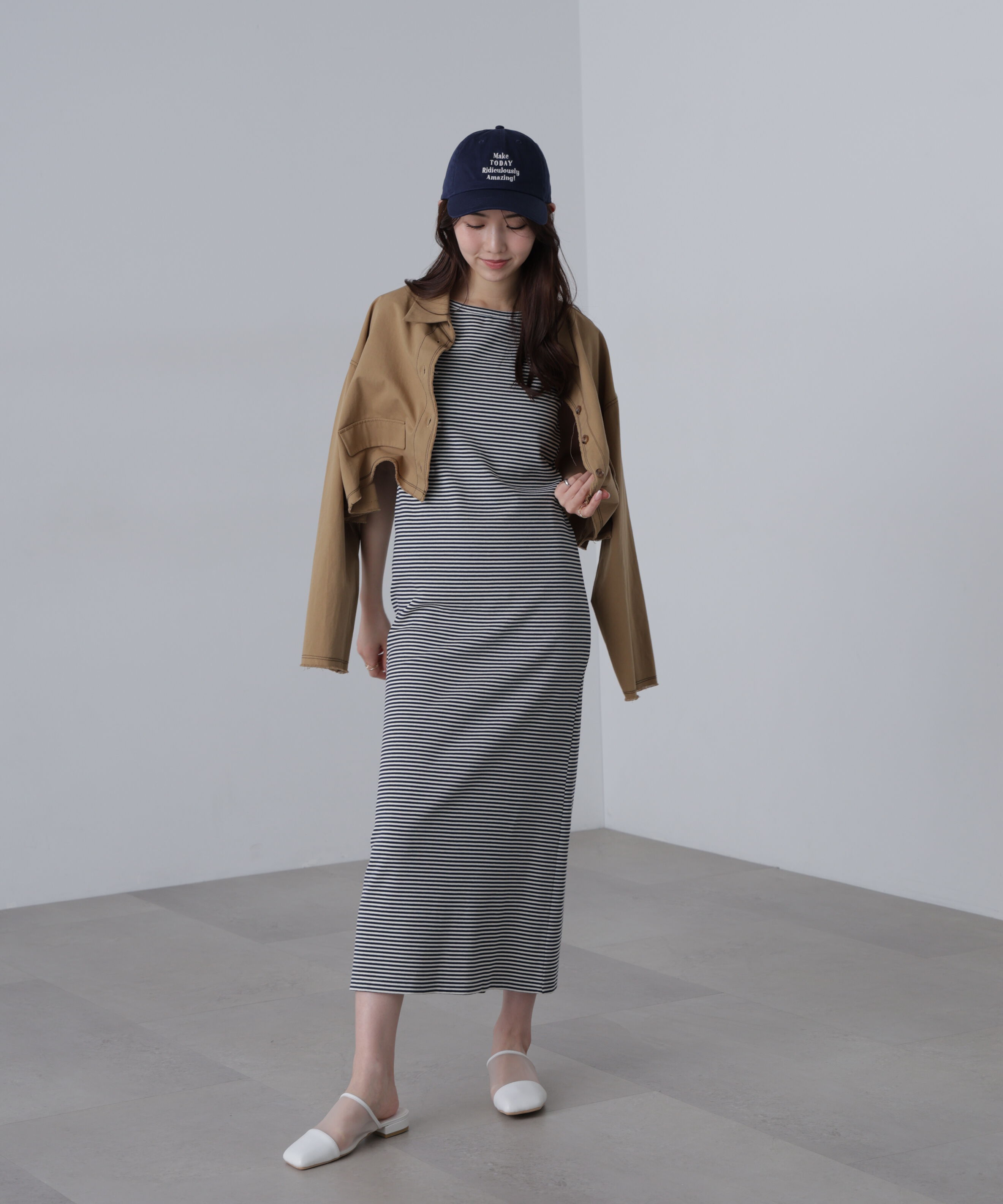  「ボートネックリブタンクトップワンピース」|ワンピース|