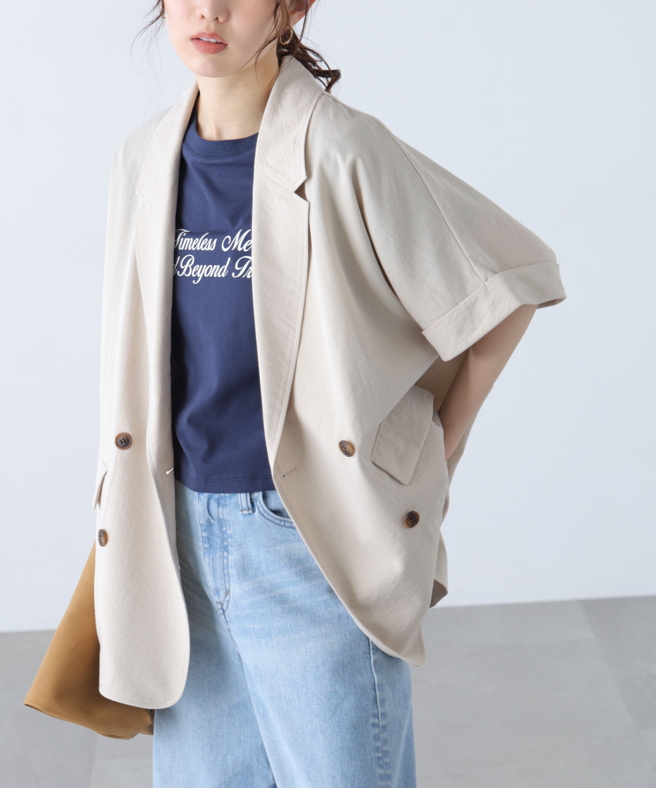  「麻調合繊ハーフスリーブジャケット」|その他|