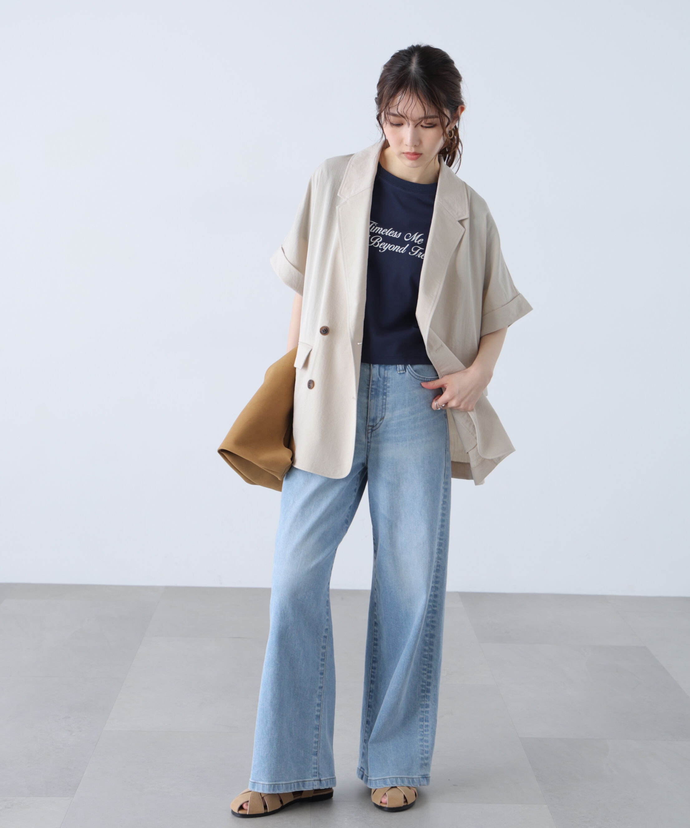  「麻調合繊ハーフスリーブジャケット」|その他|