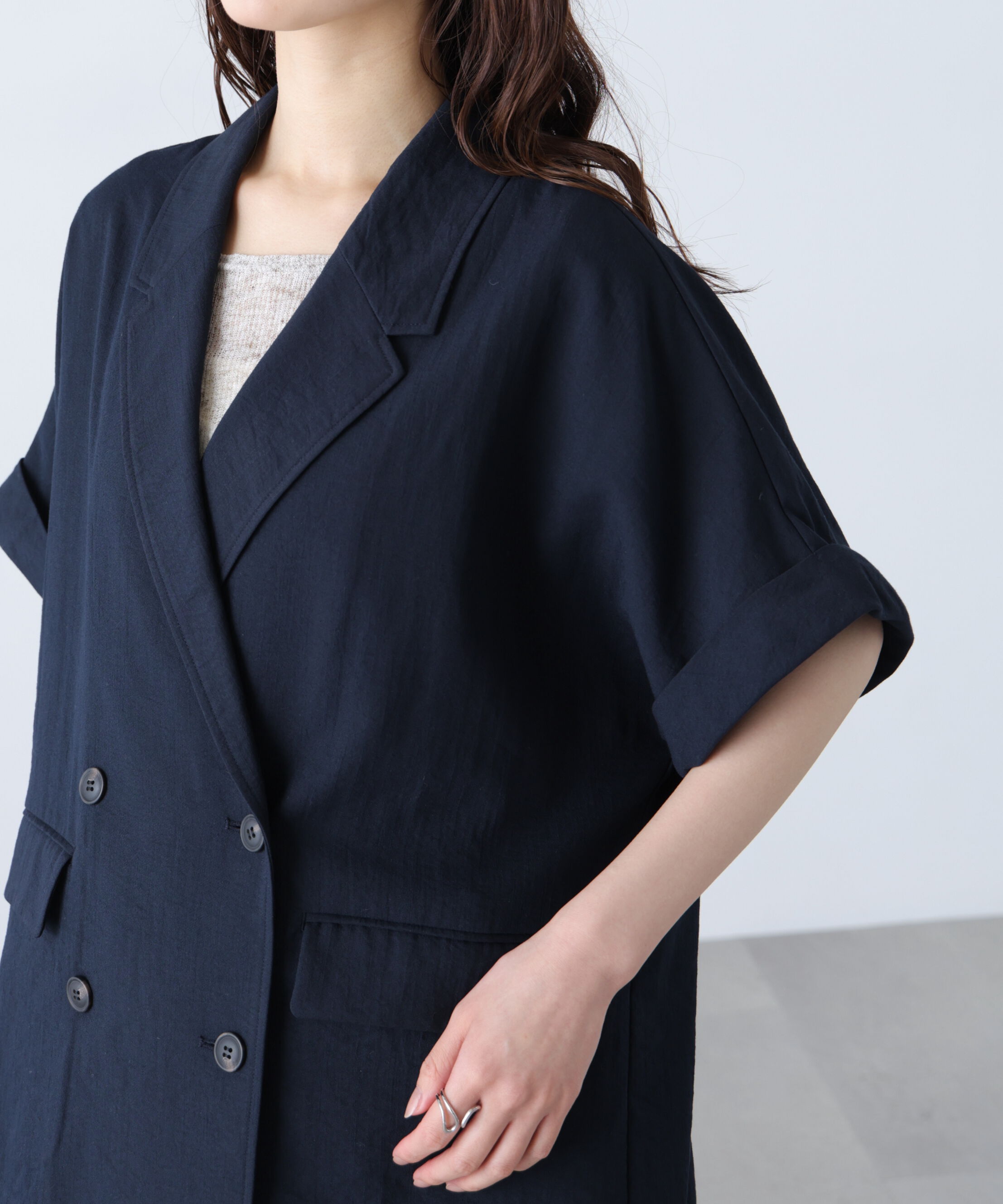  「麻調合繊ハーフスリーブジャケット」|その他|