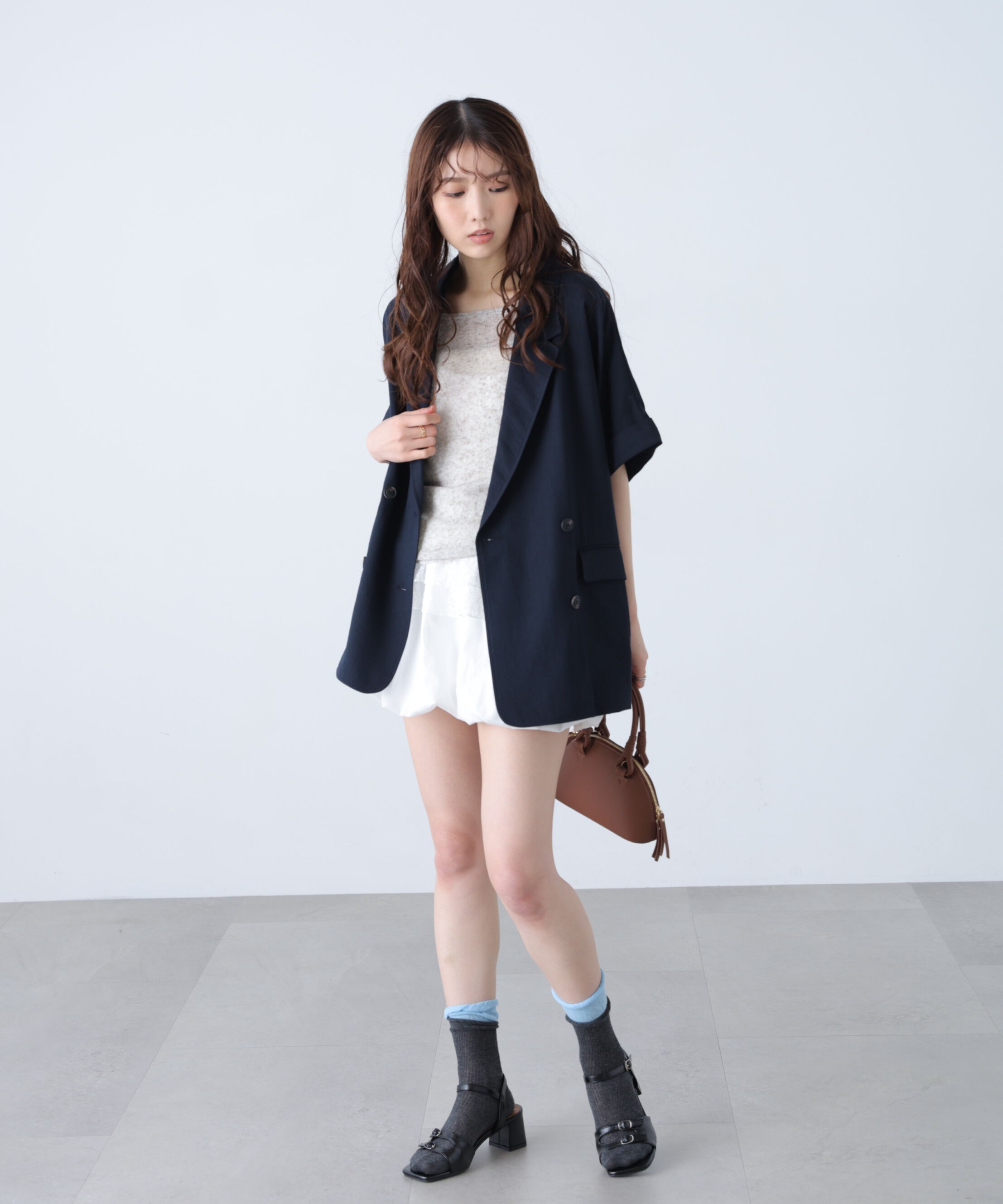  「麻調合繊ハーフスリーブジャケット」|その他|