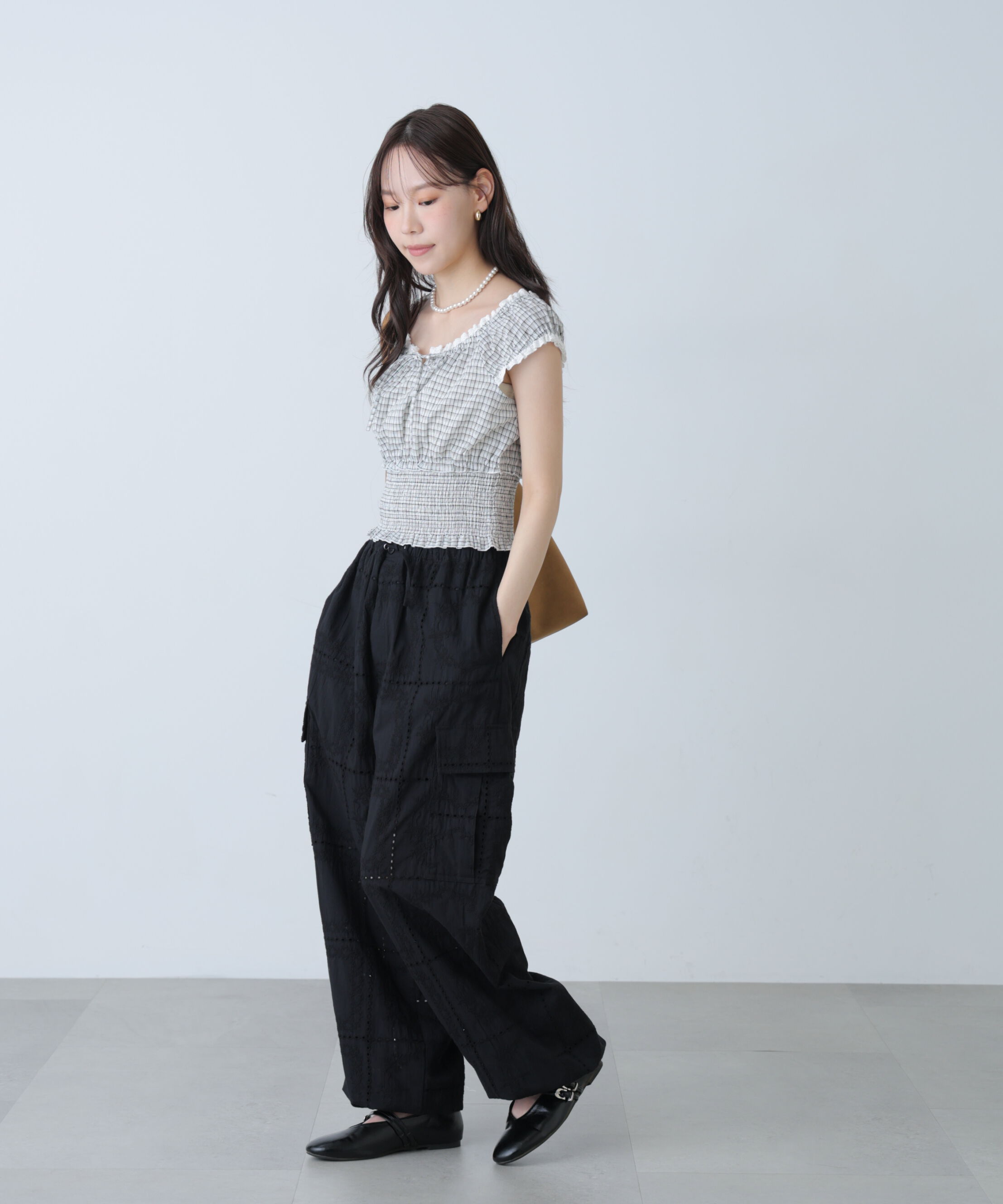  「2wayオフショルチェックブラウス」|シャツ・ブラウス|