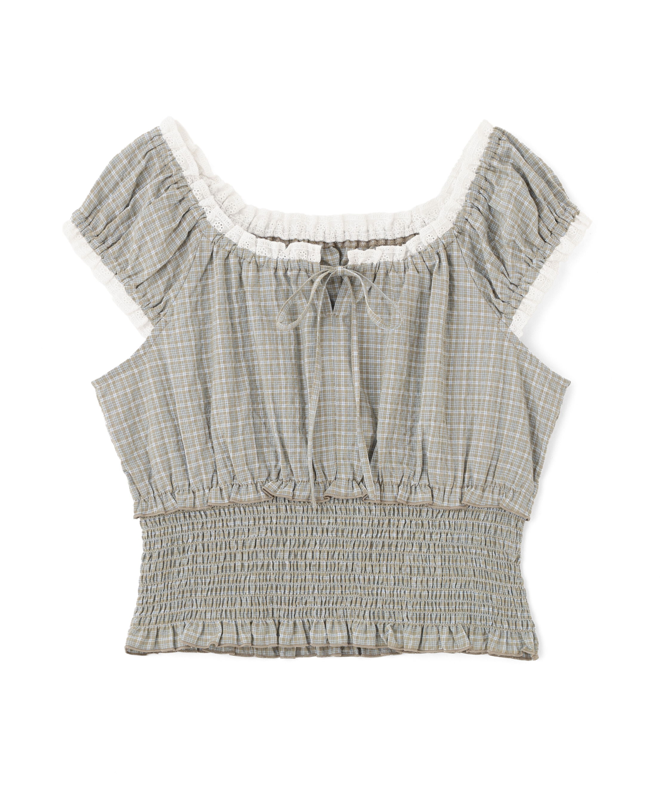  「2wayオフショルチェックブラウス」|シャツ・ブラウス|