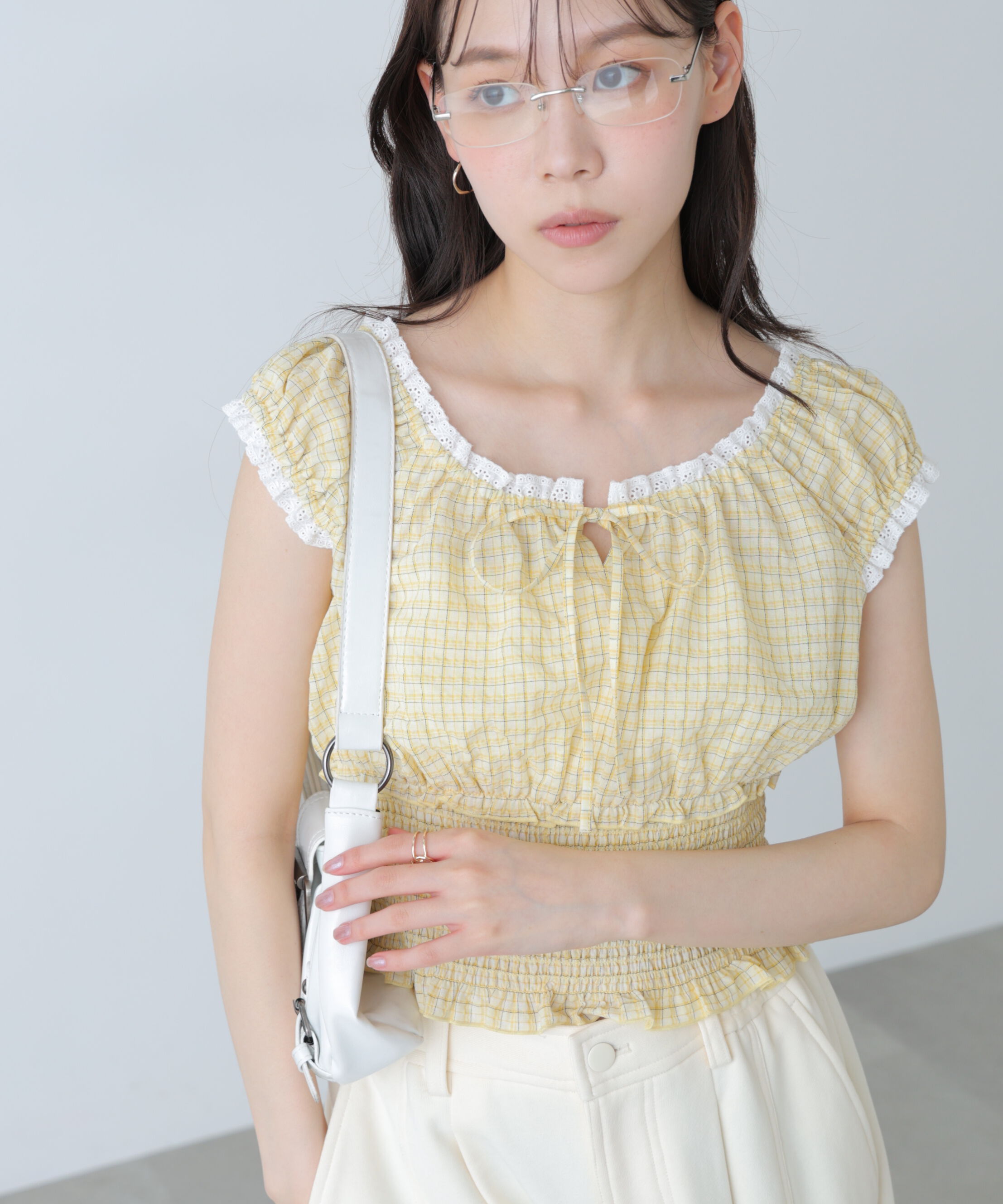  「2wayオフショルチェックブラウス」|シャツ・ブラウス|