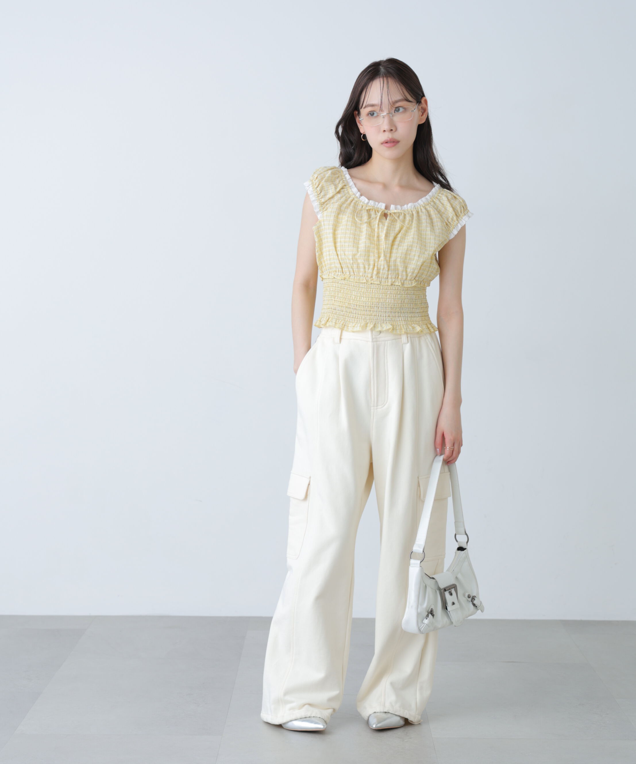  「2wayオフショルチェックブラウス」|シャツ・ブラウス|