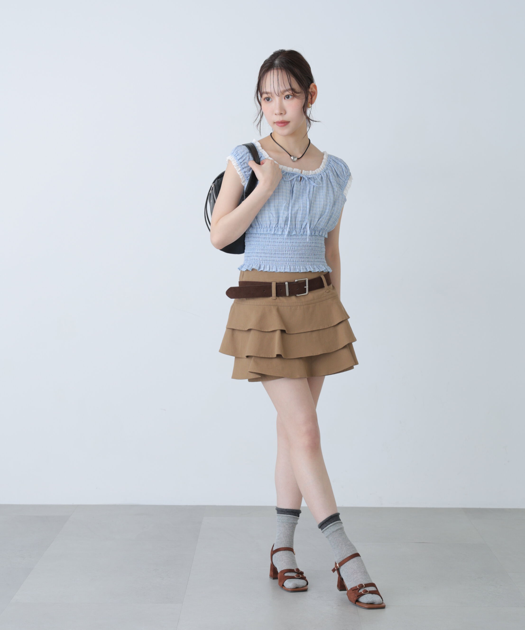  「2wayオフショルチェックブラウス」|シャツ・ブラウス|