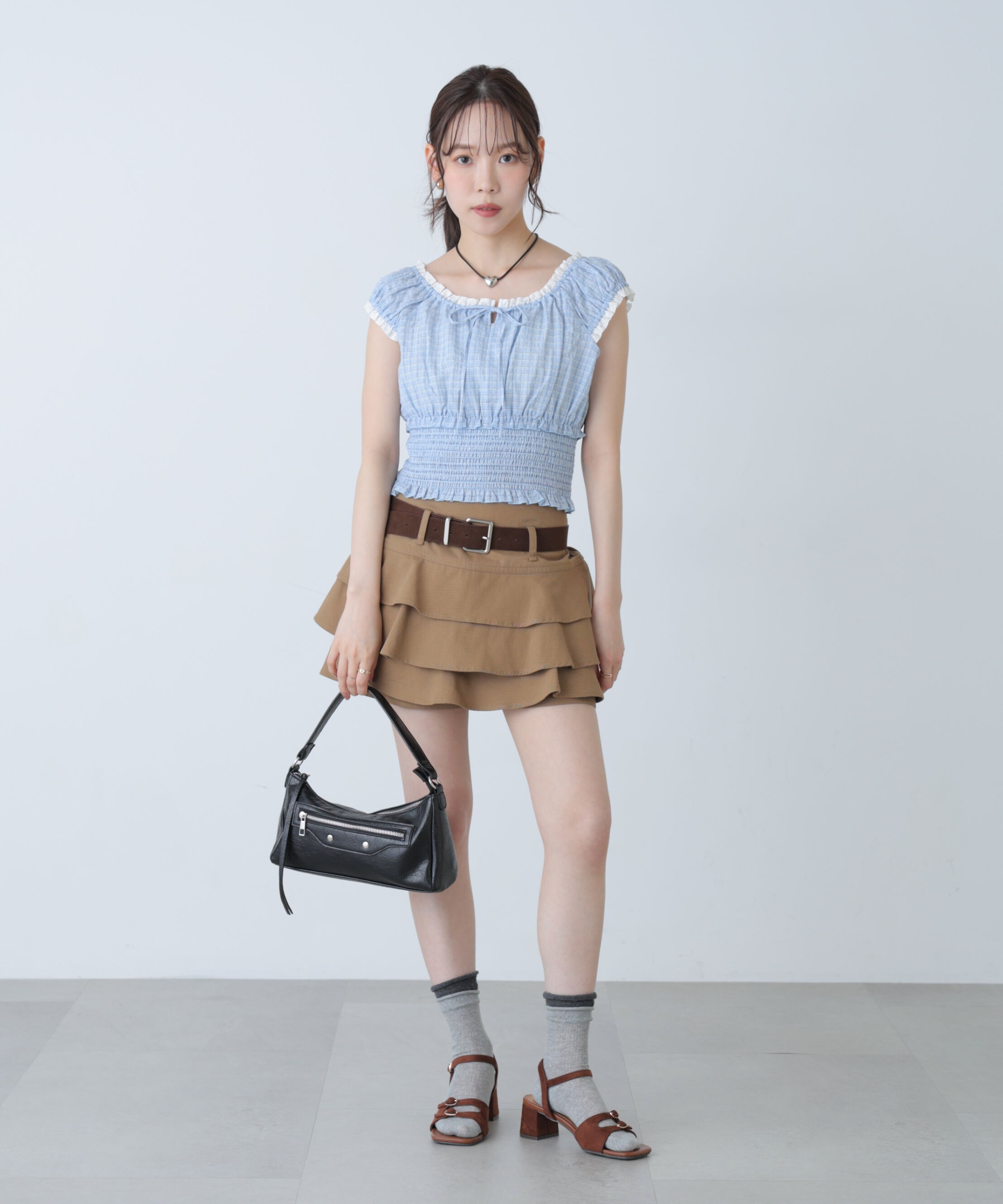  「2wayオフショルチェックブラウス」|シャツ・ブラウス|