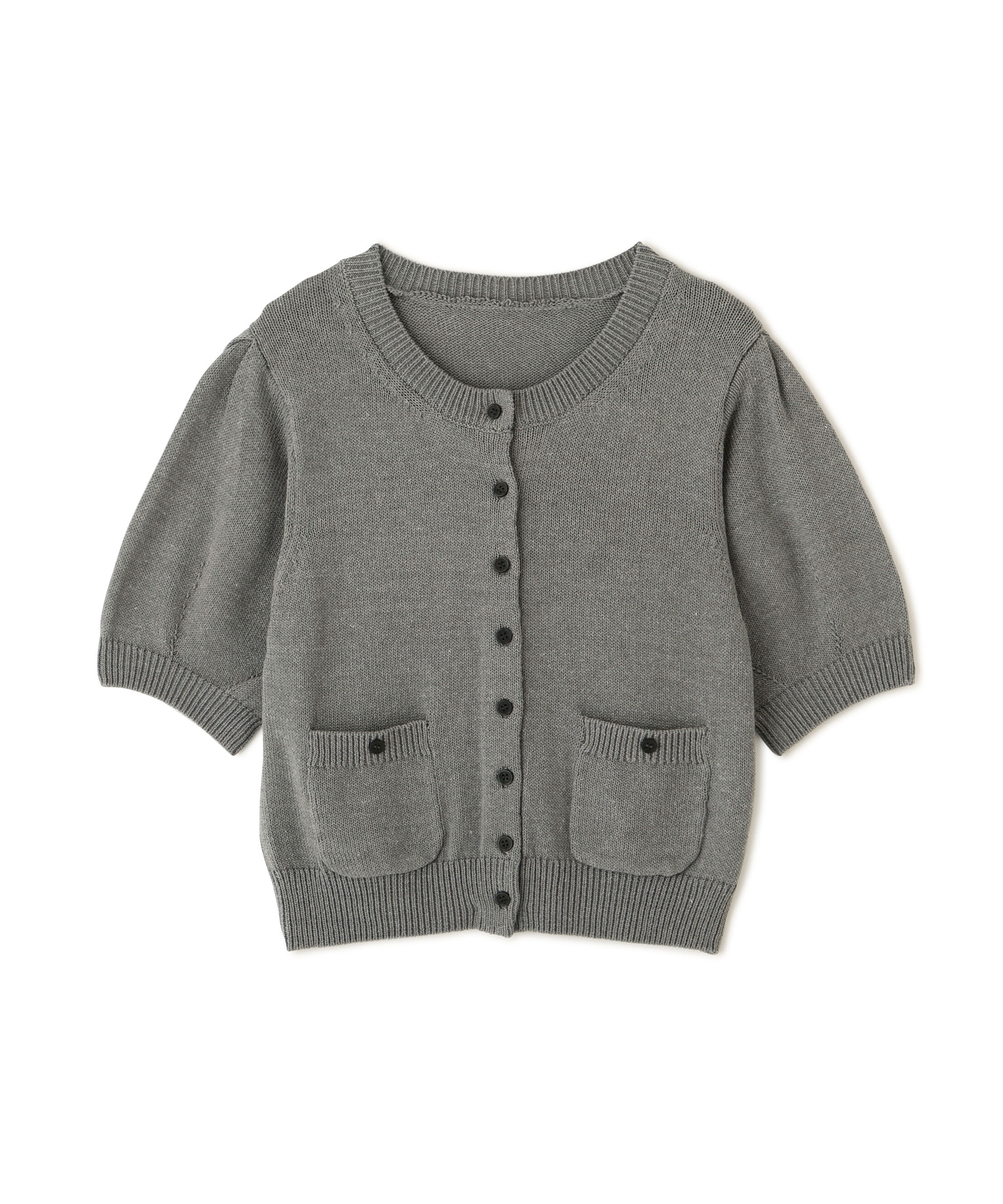  「フロントポケット半袖カーディガン」|ニット・セーター|