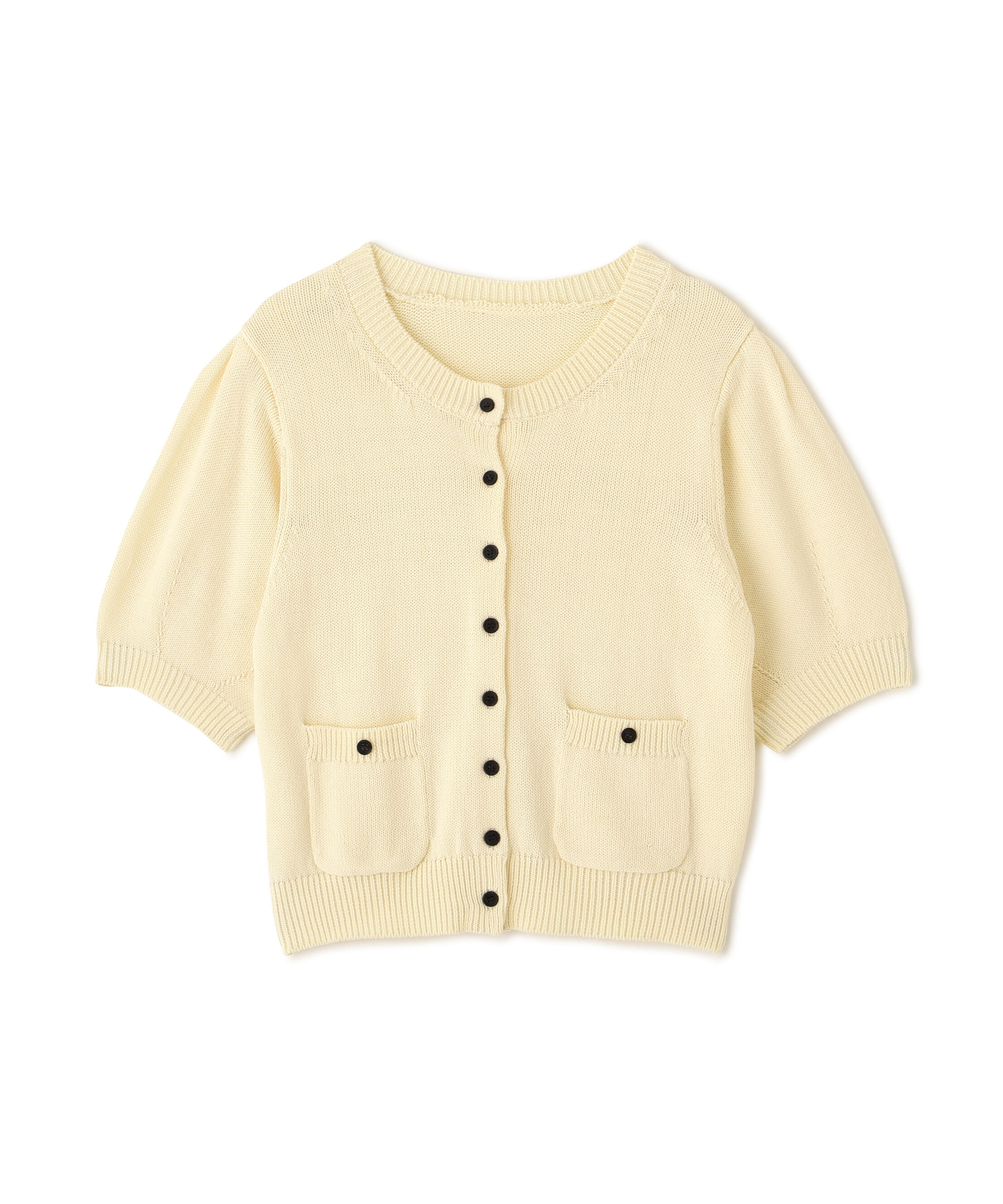  「フロントポケット半袖カーディガン」|ニット・セーター|