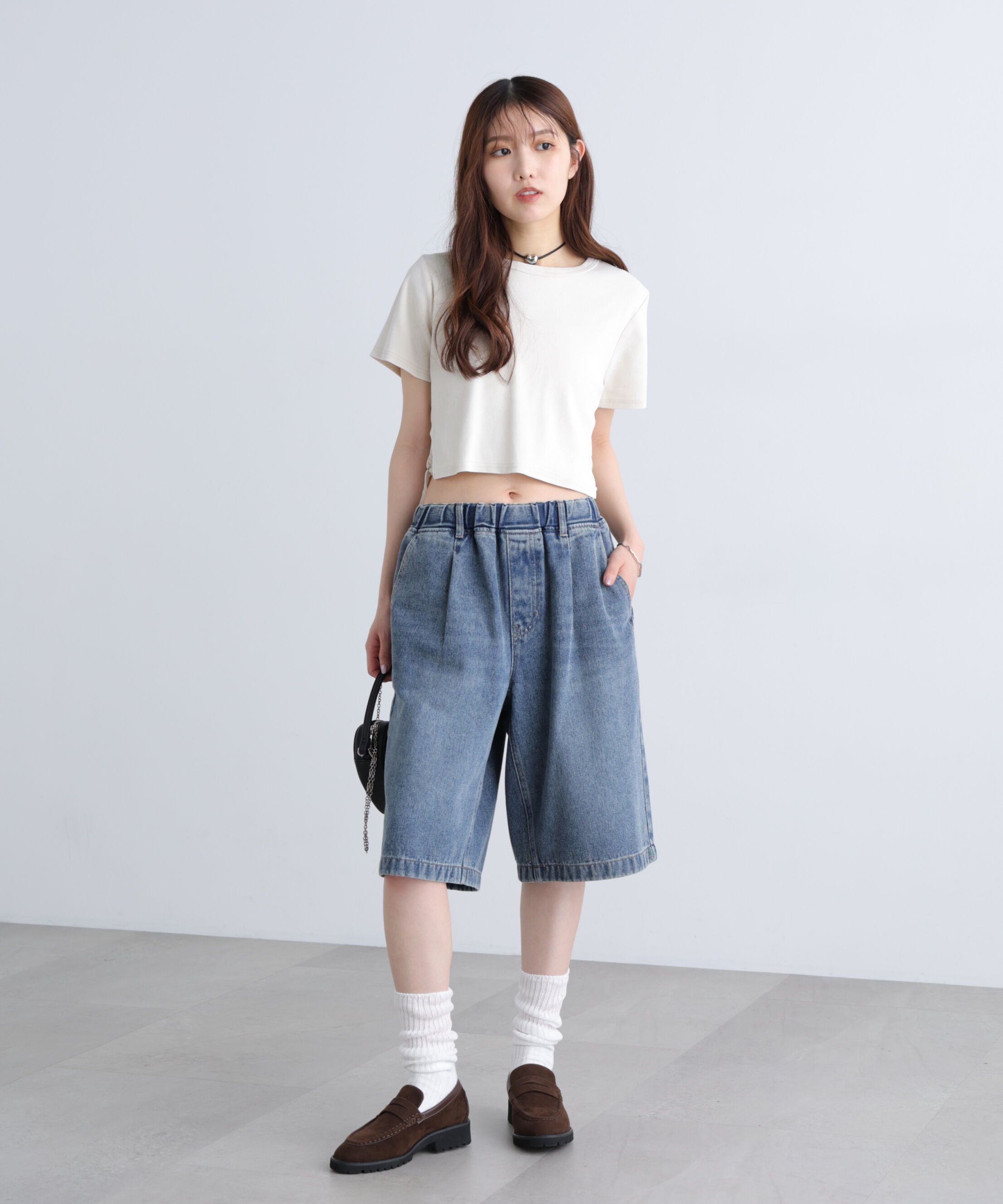  「ヴィンテージ加工サイドベルトＴ」|Tシャツ・カットソー|