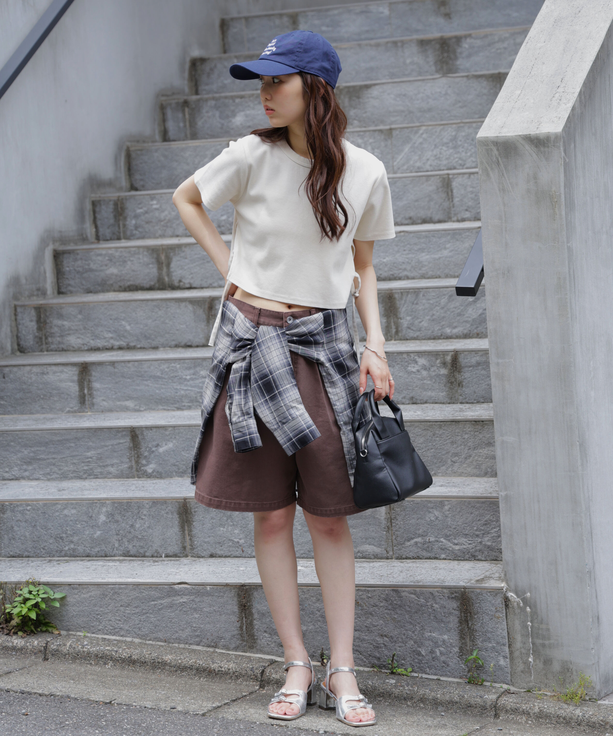  「ヴィンテージ加工サイドベルトＴ」|Tシャツ・カットソー|