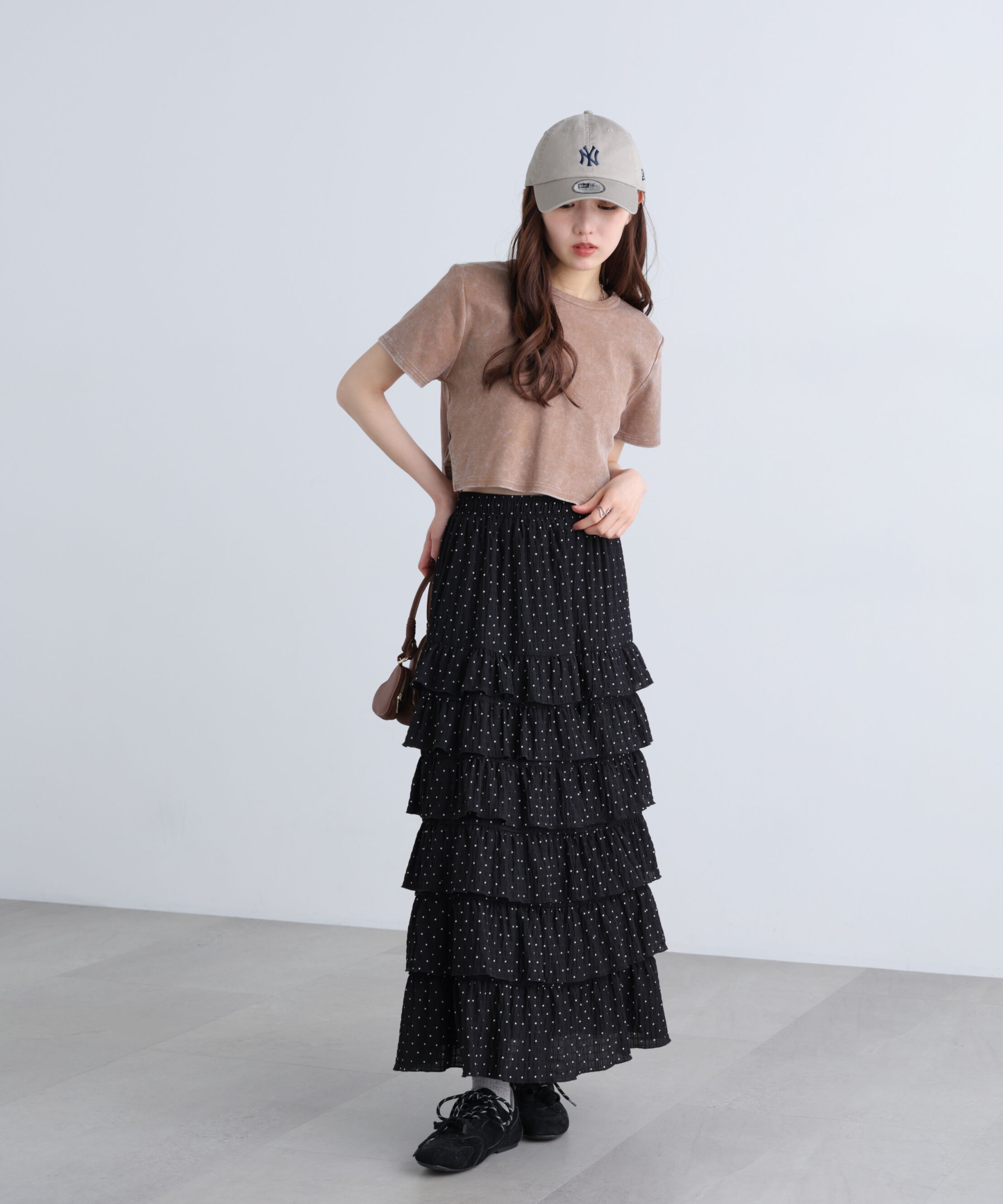  「ヴィンテージ加工サイドベルトＴ」|Tシャツ・カットソー|