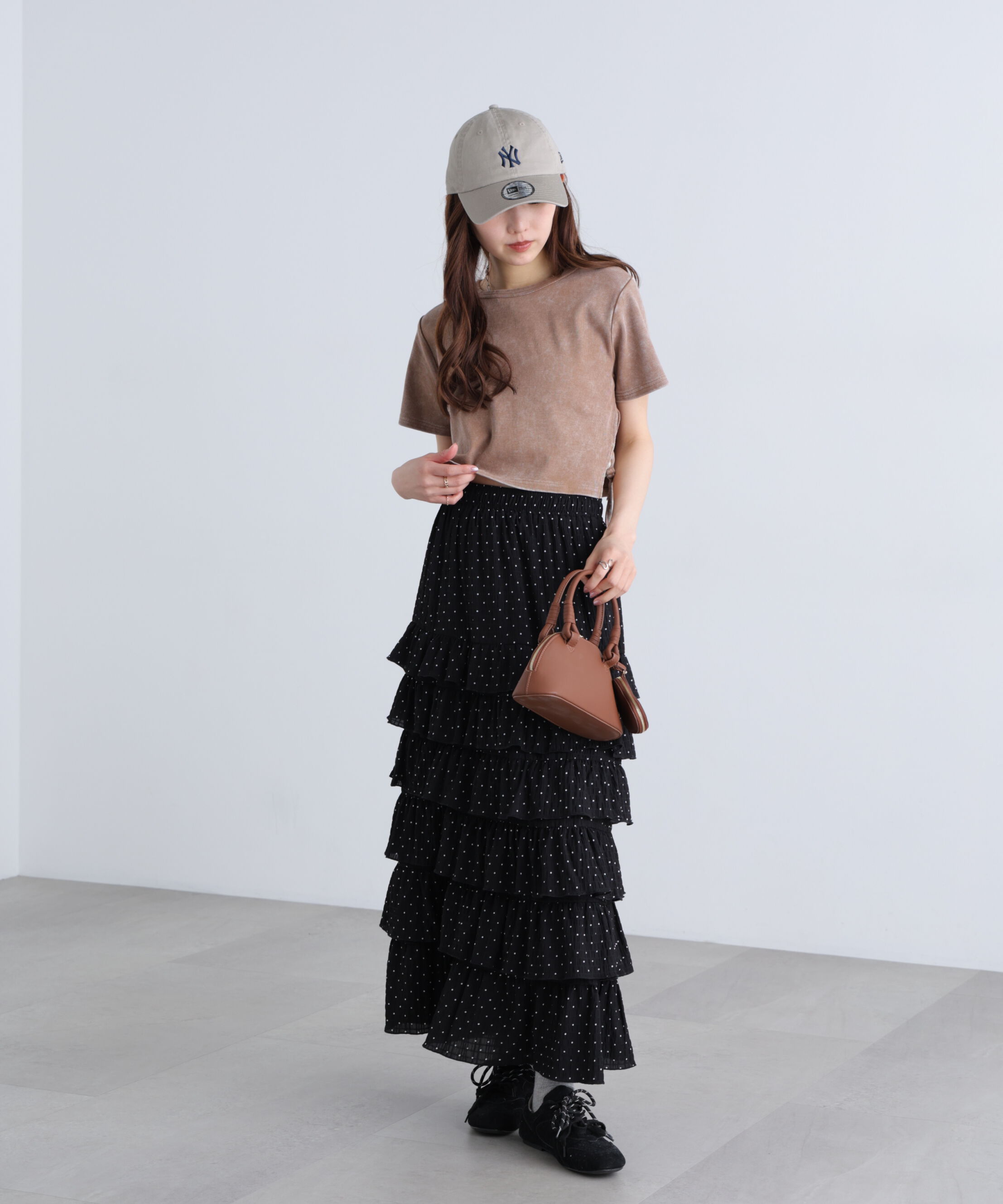  「ヴィンテージ加工サイドベルトＴ」|Tシャツ・カットソー|