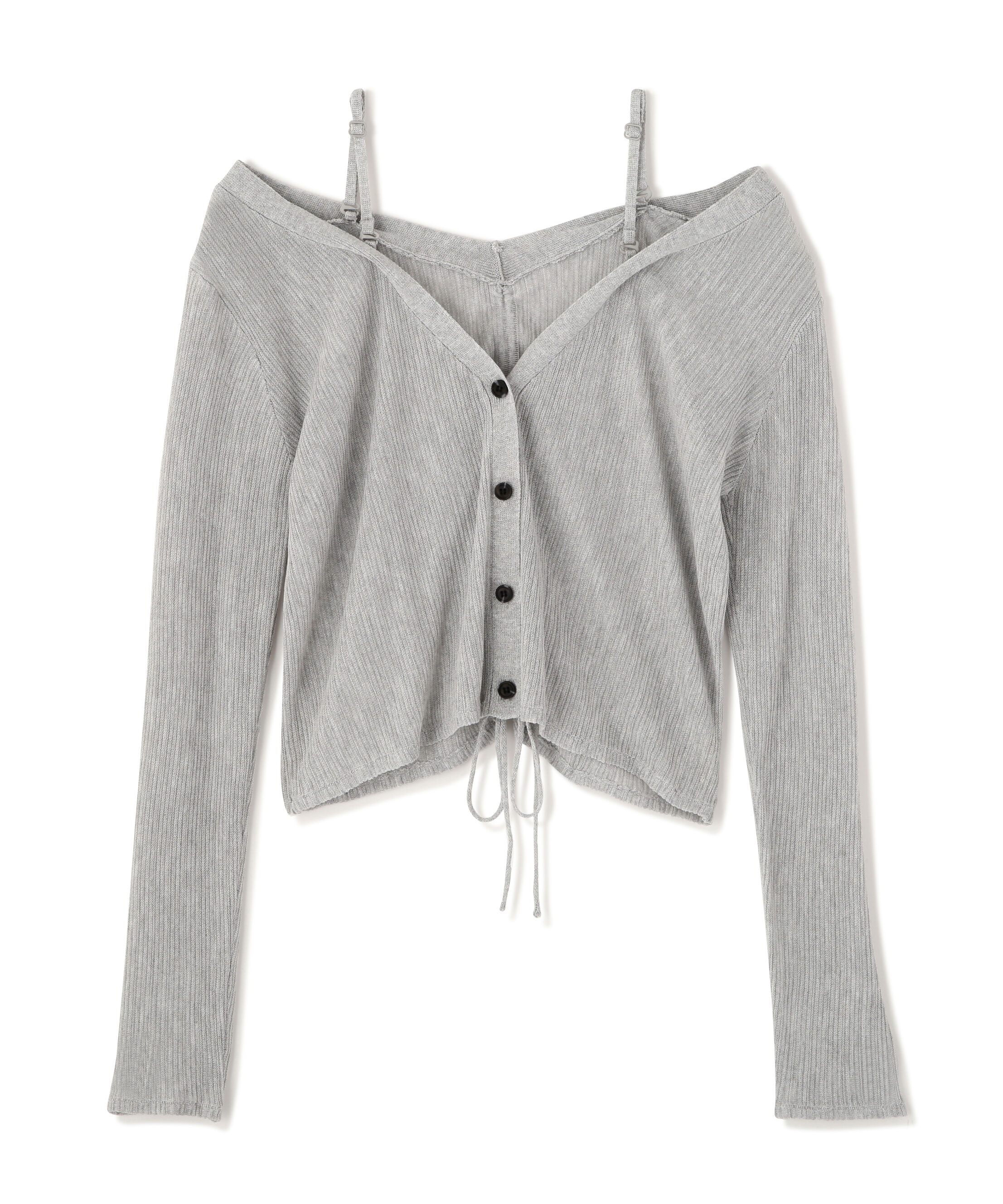  「オフショル前後2wayシアーカーディガン」|ニット・セーター|