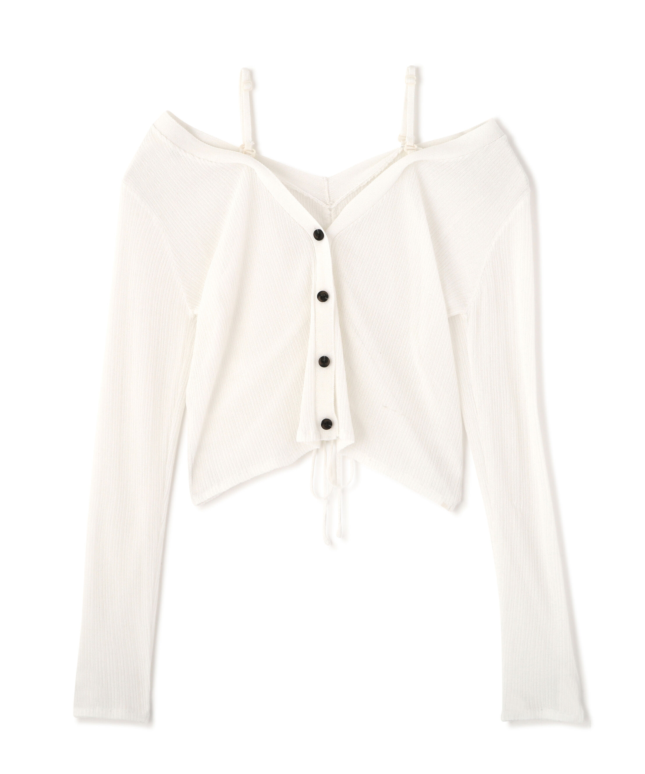  「オフショル前後2wayシアーカーディガン」|ニット・セーター|