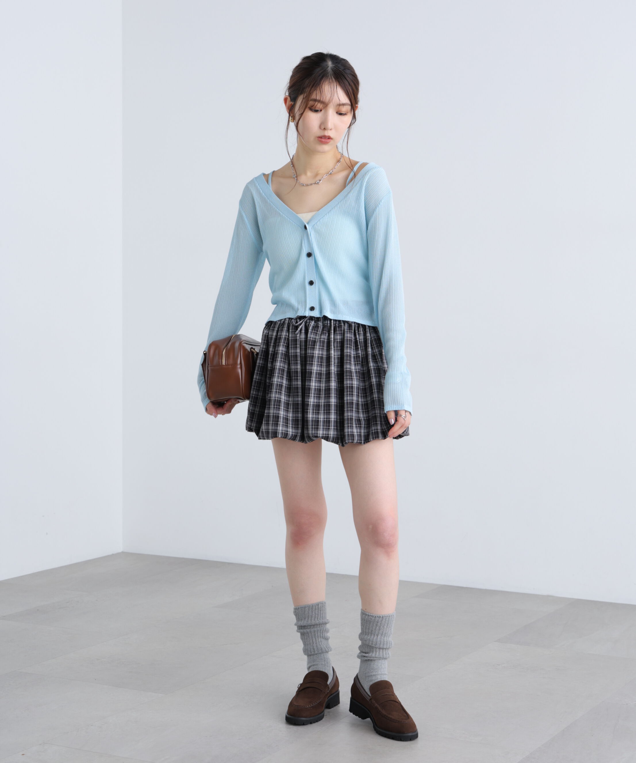  「オフショル前後2wayシアーカーディガン」|ニット・セーター|