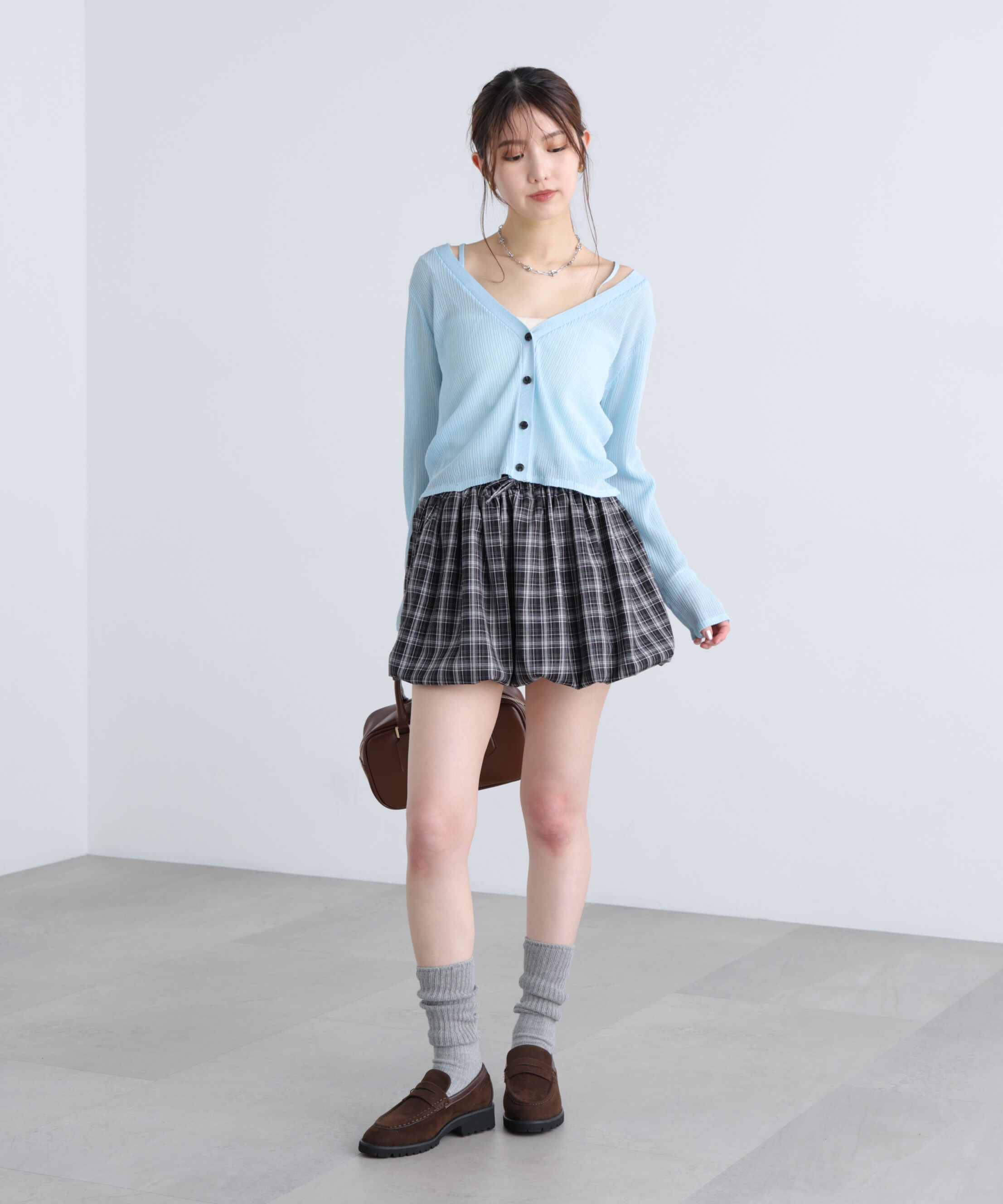  「オフショル前後2wayシアーカーディガン」|ニット・セーター|