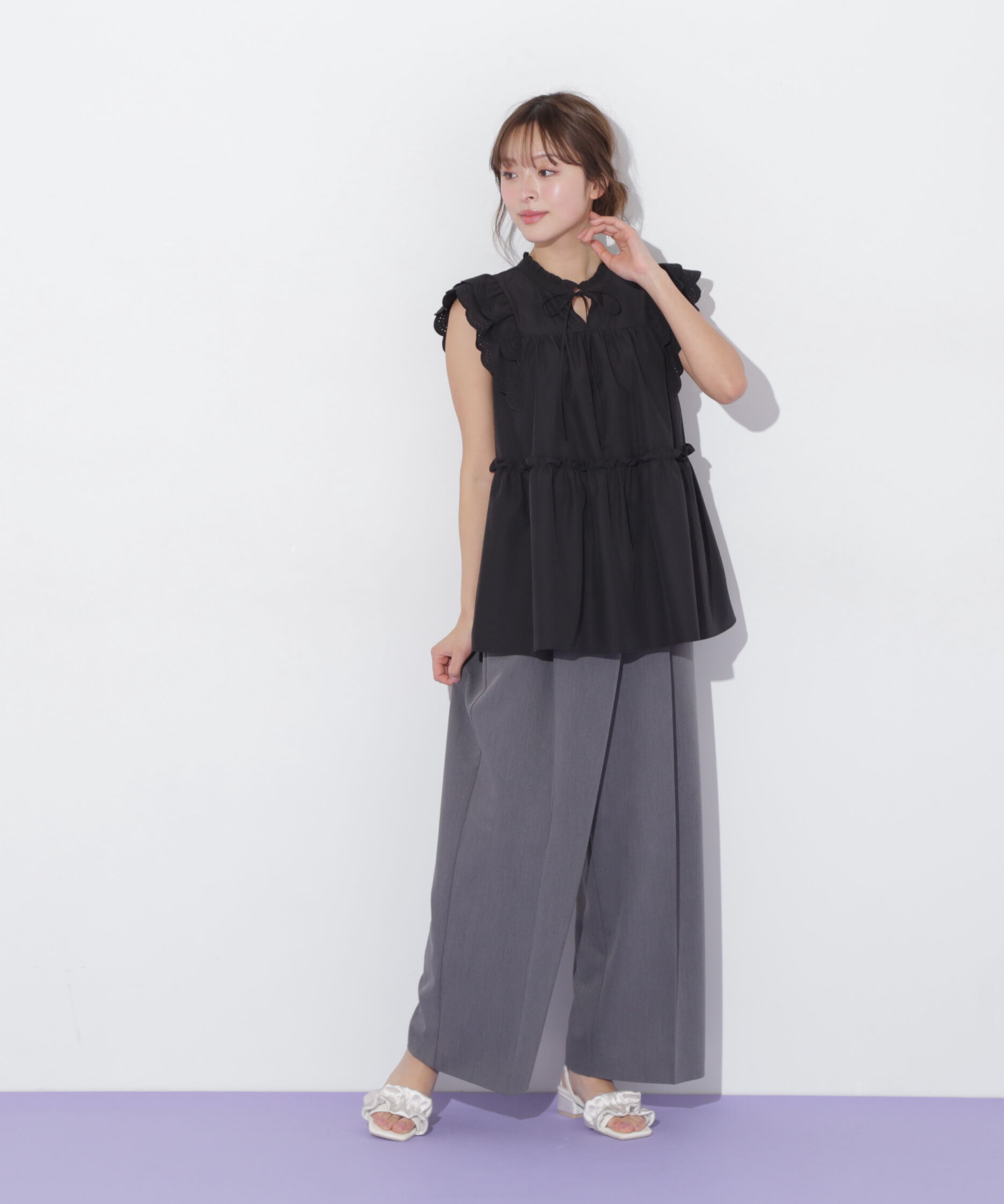  「カットワークティアードチュニック」|シャツ・ブラウス|