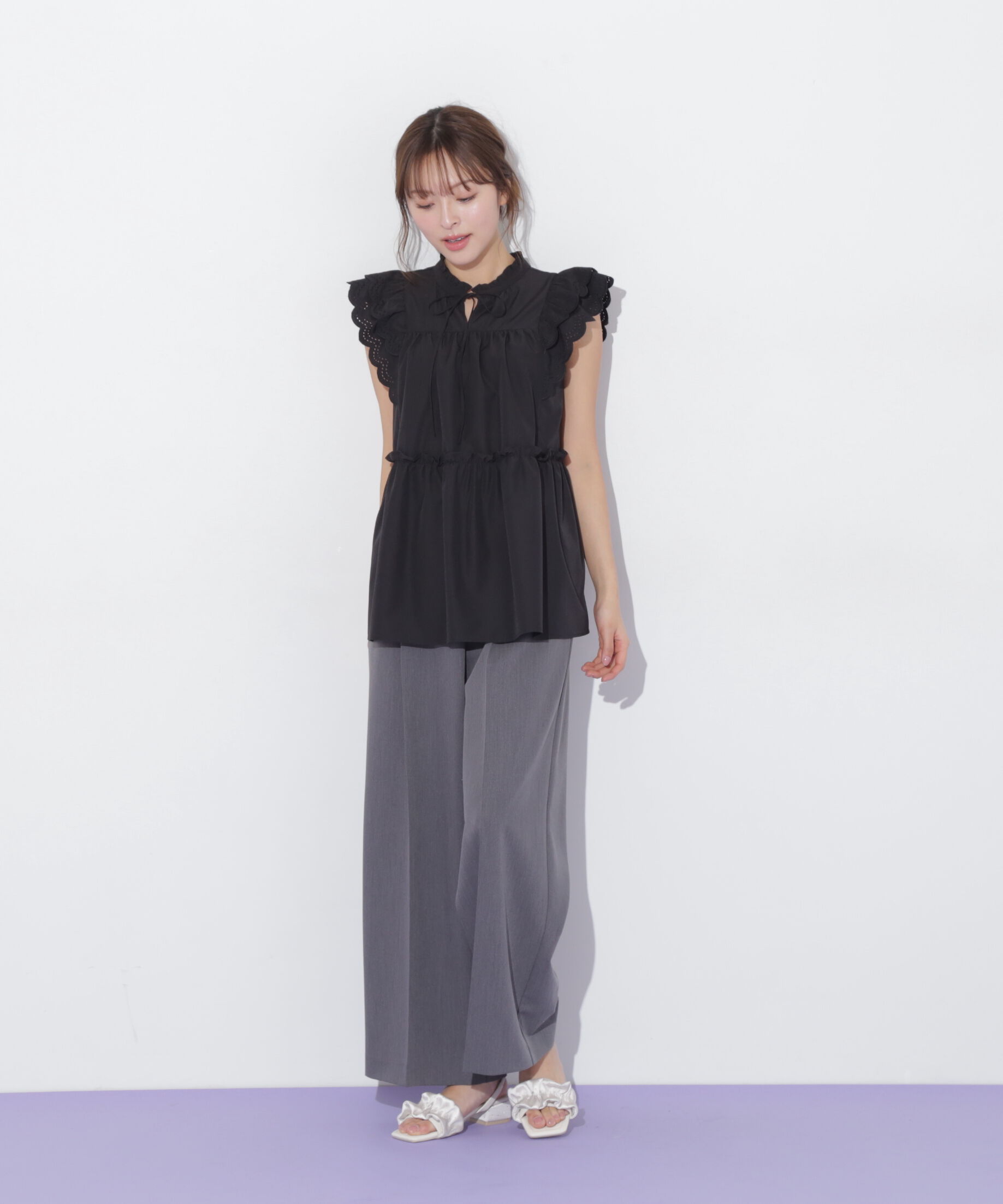  「カットワークティアードチュニック」|シャツ・ブラウス|