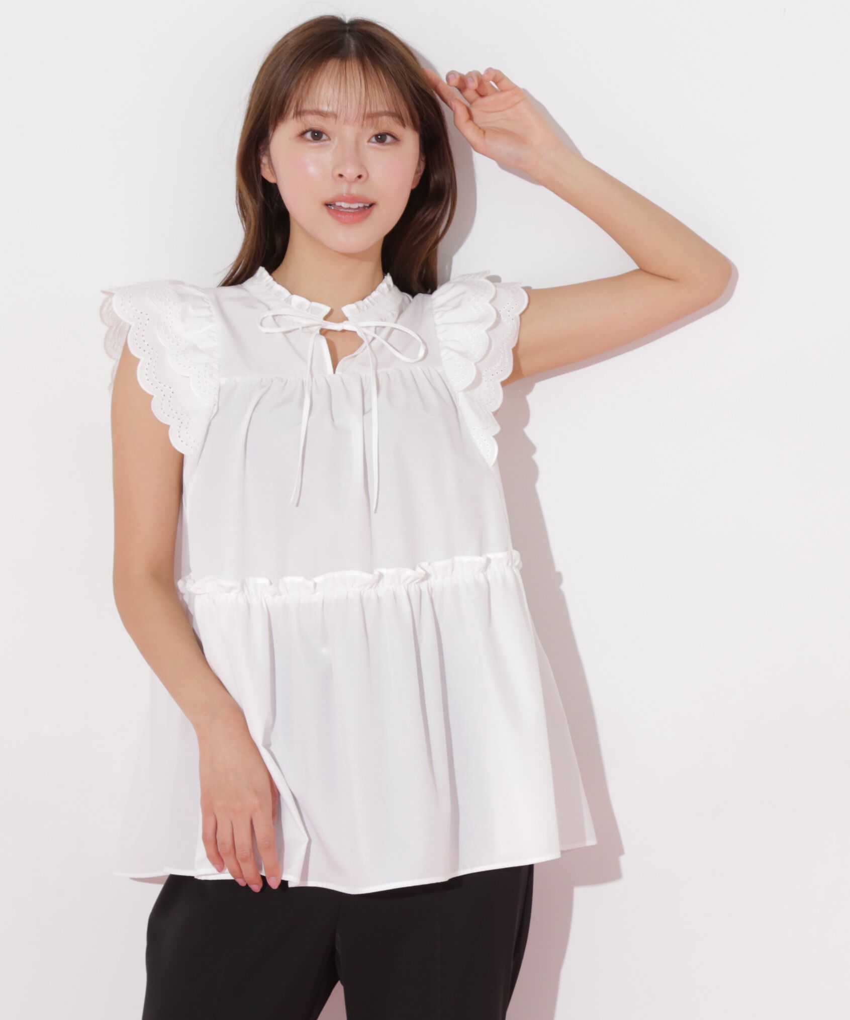  「カットワークティアードチュニック」|シャツ・ブラウス|