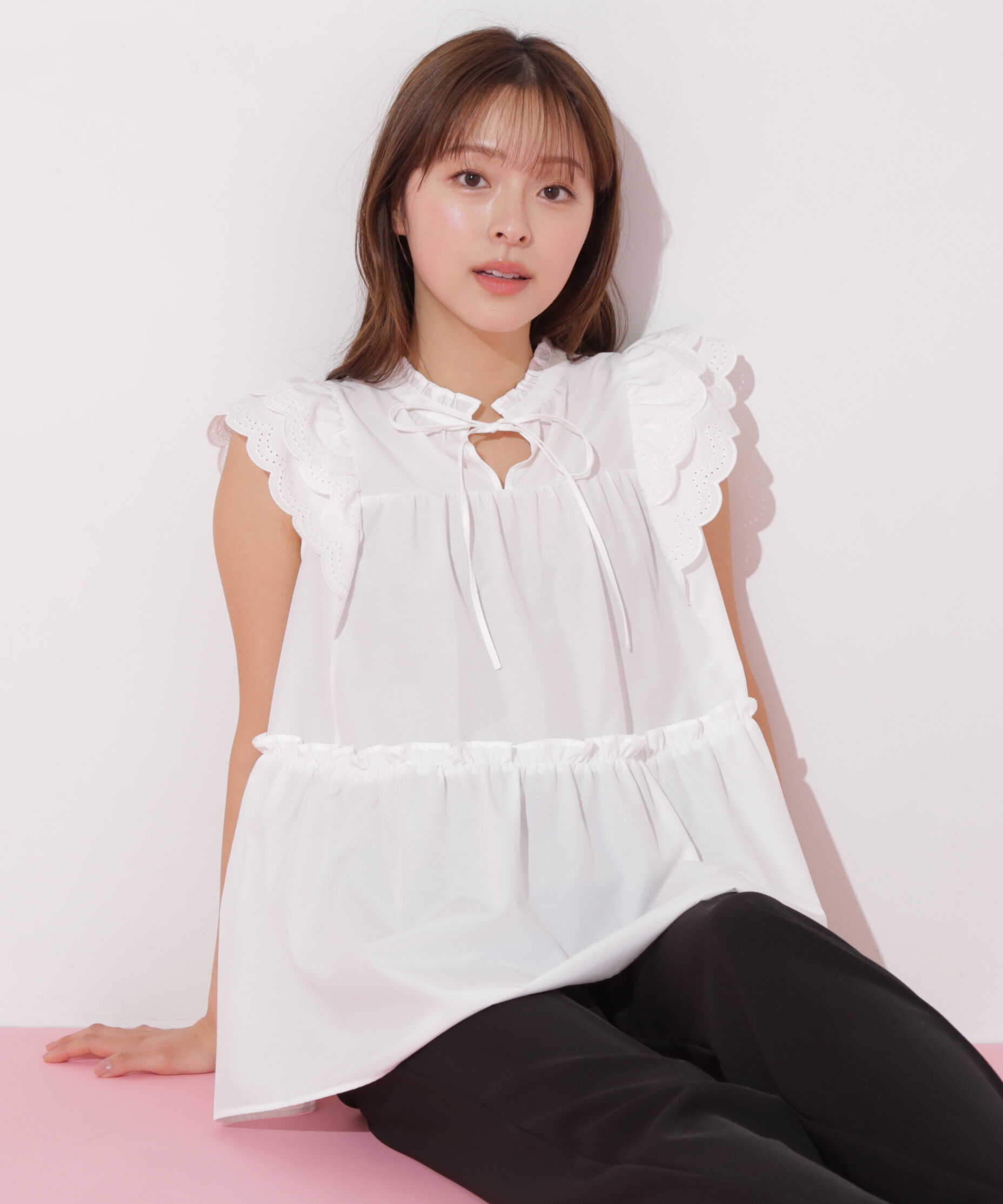  「カットワークティアードチュニック」|シャツ・ブラウス|