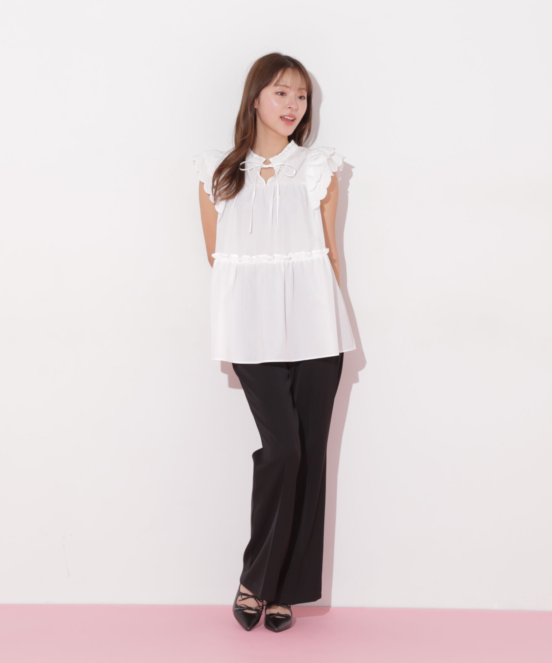  「カットワークティアードチュニック」|シャツ・ブラウス|