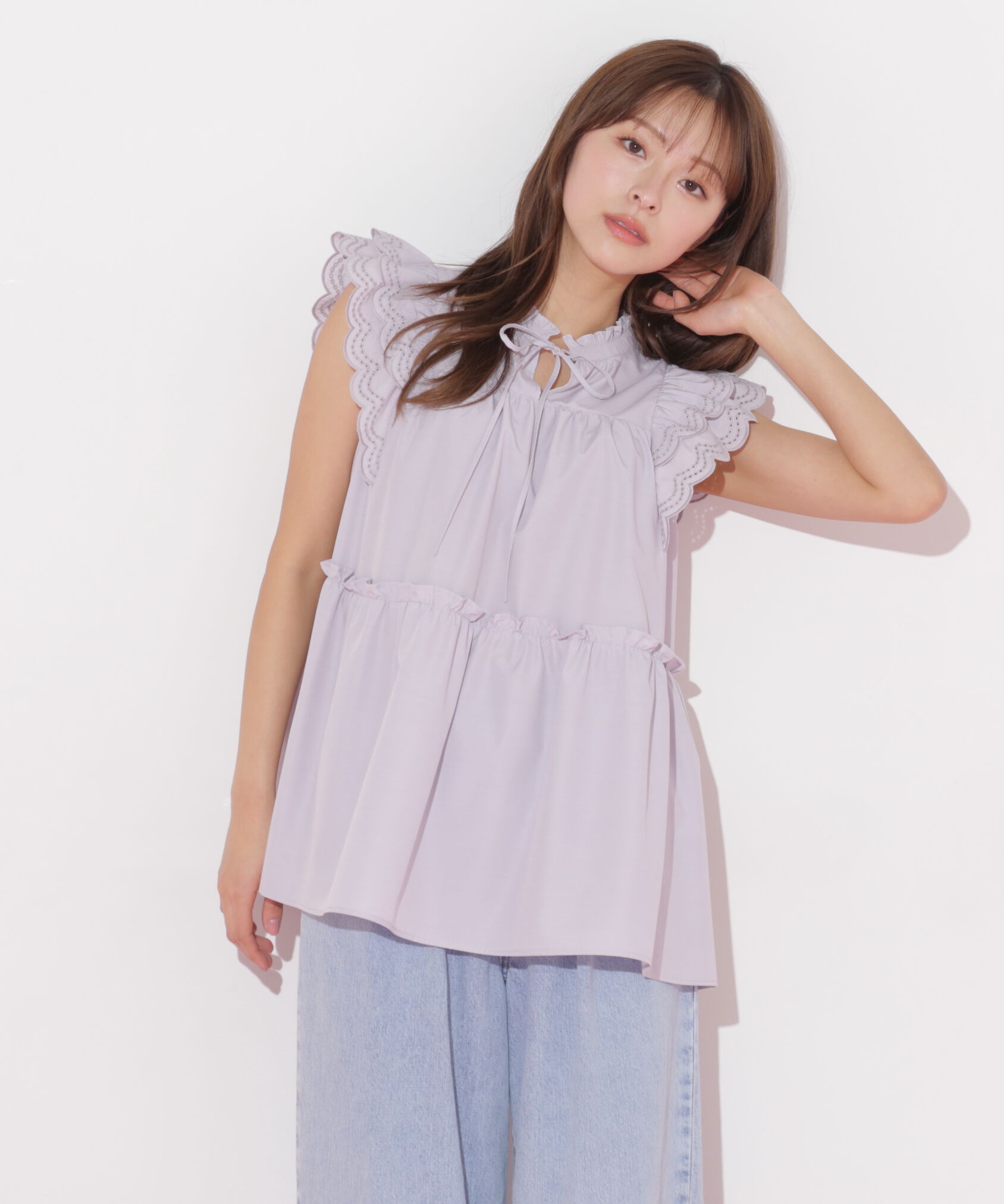  「カットワークティアードチュニック」|シャツ・ブラウス|